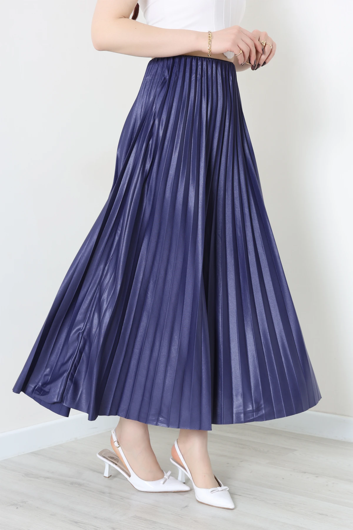 Pileli Etek Lacivert - 44029.2111.