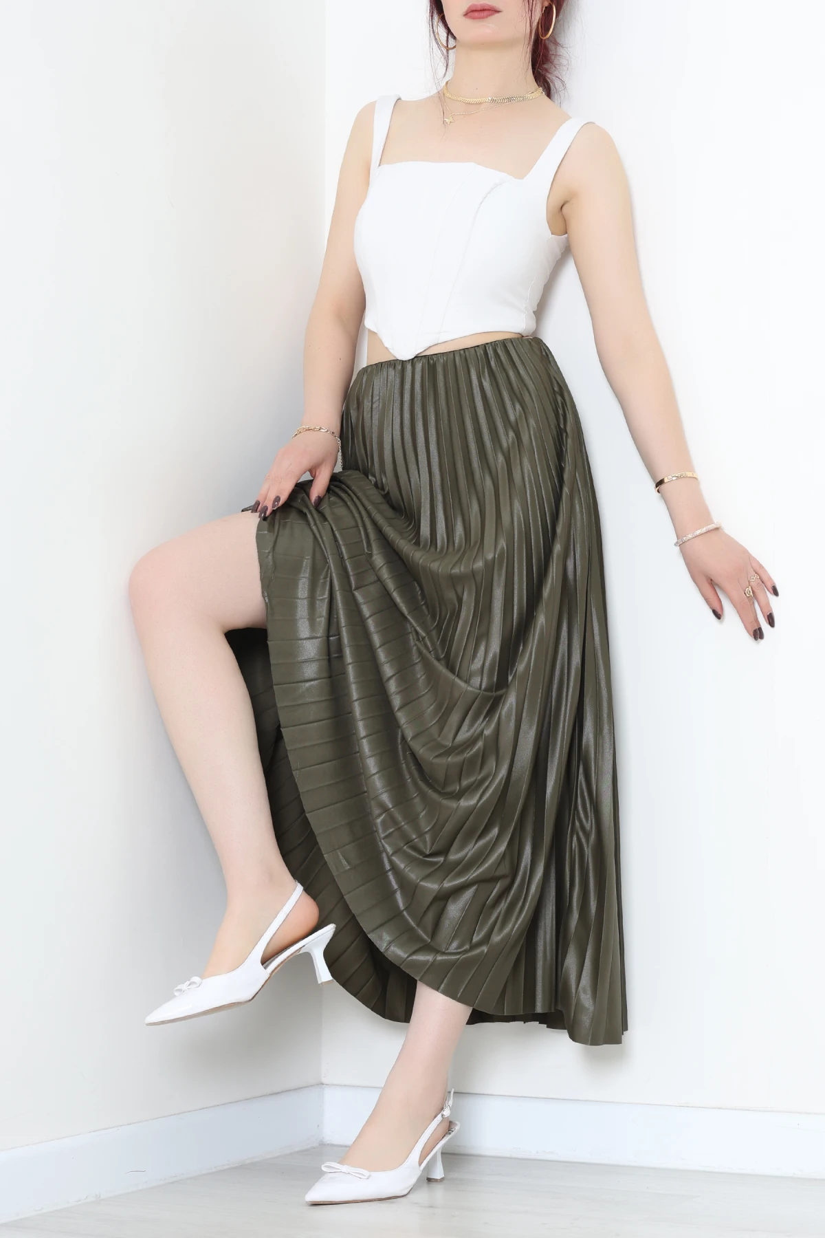 Pileli Etek Haki - 44029.2111.