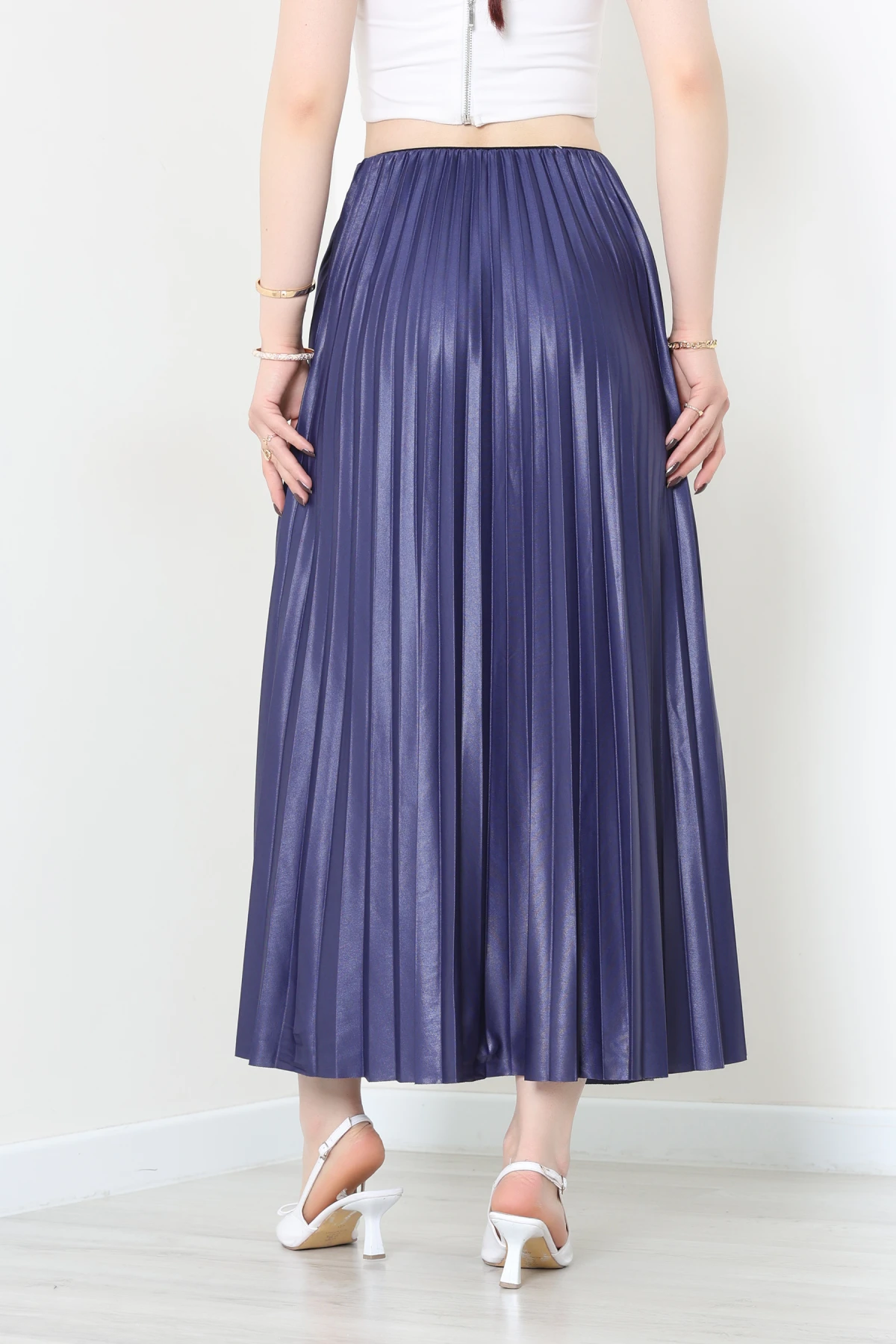 Pileli Etek Lacivert - 44029.2111.