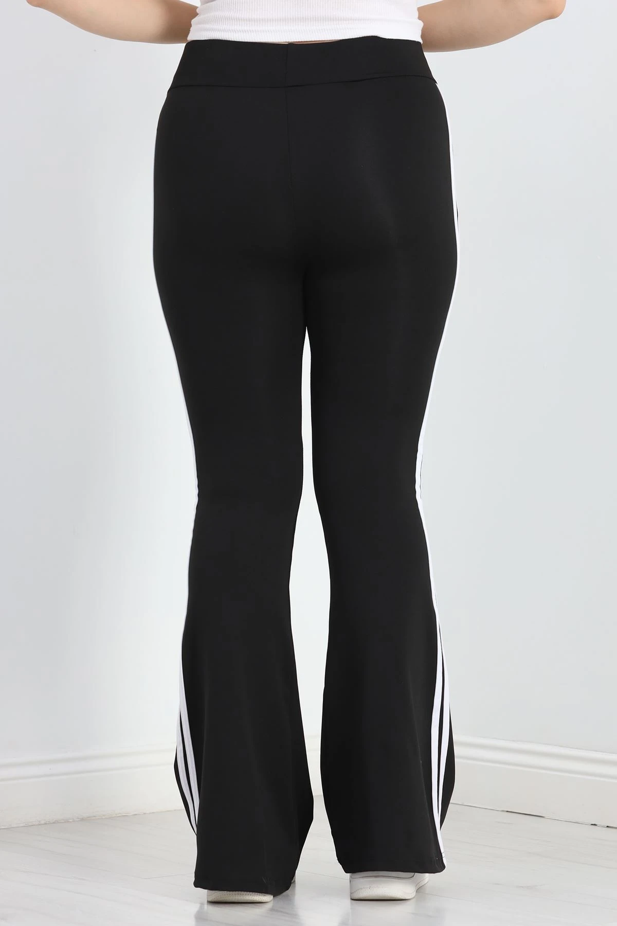 Büyük Beden Çift Şerit İspanyol Tayt Siyah - 50031.1098.