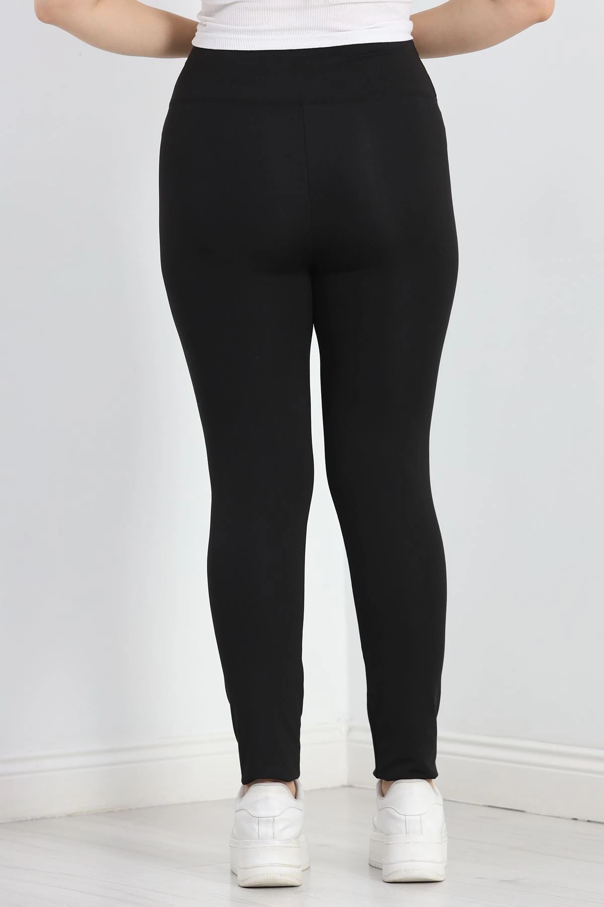 Büyük Beden Baskılı Dalgıç Tayt Siyah - 50033.1098.