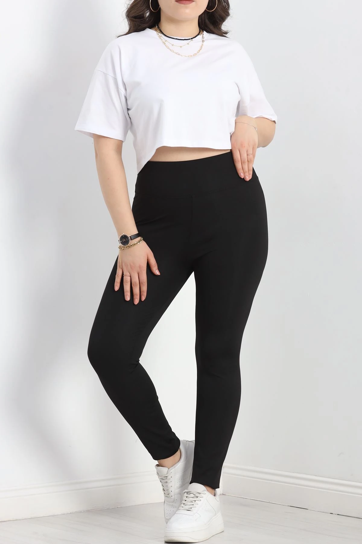 Bel Yazılı Battal Dalgıç Tayt Siyah - 50073.1098.