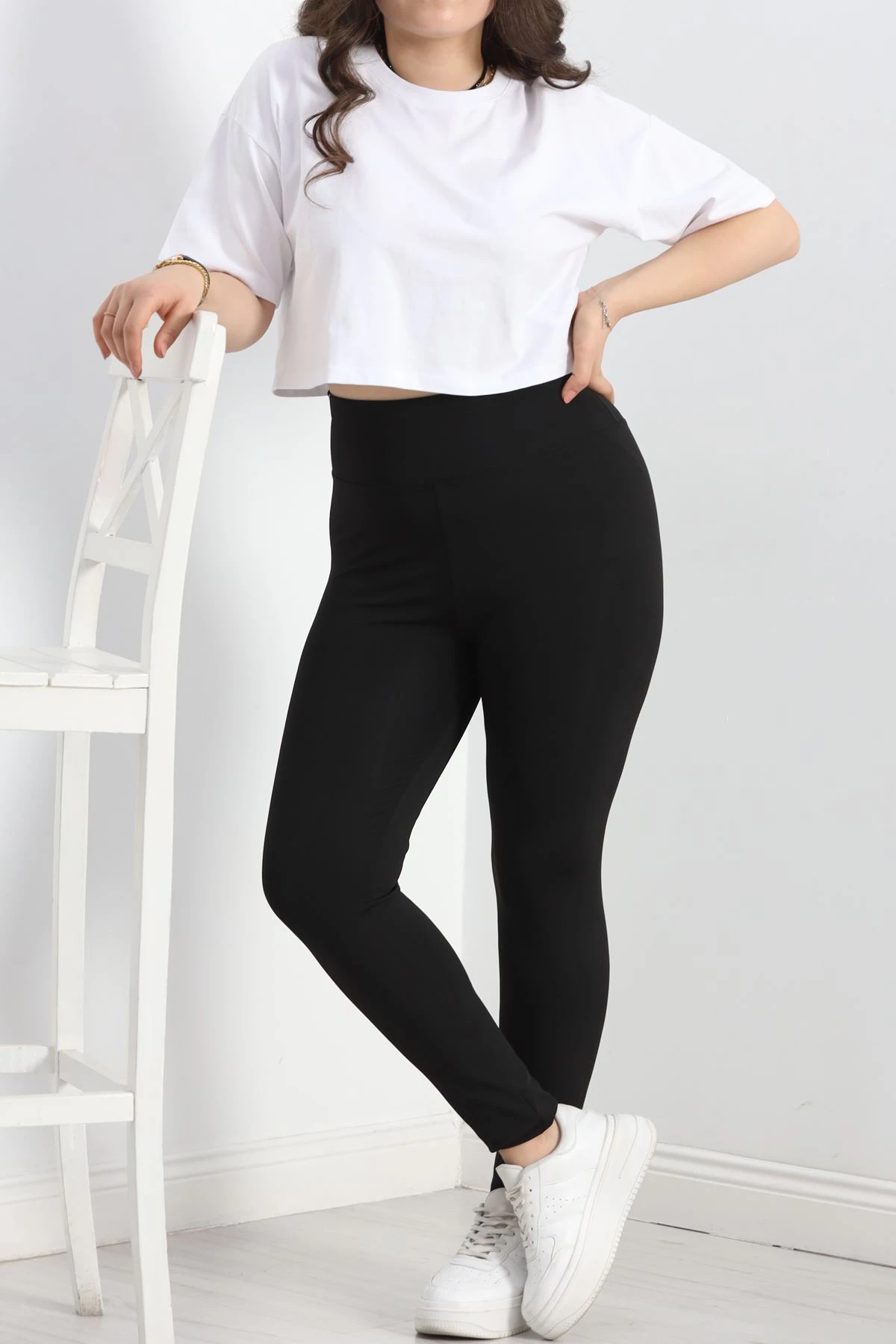 Bel Yazılı Battal Dalgıç Tayt Siyah - 50073.1098.