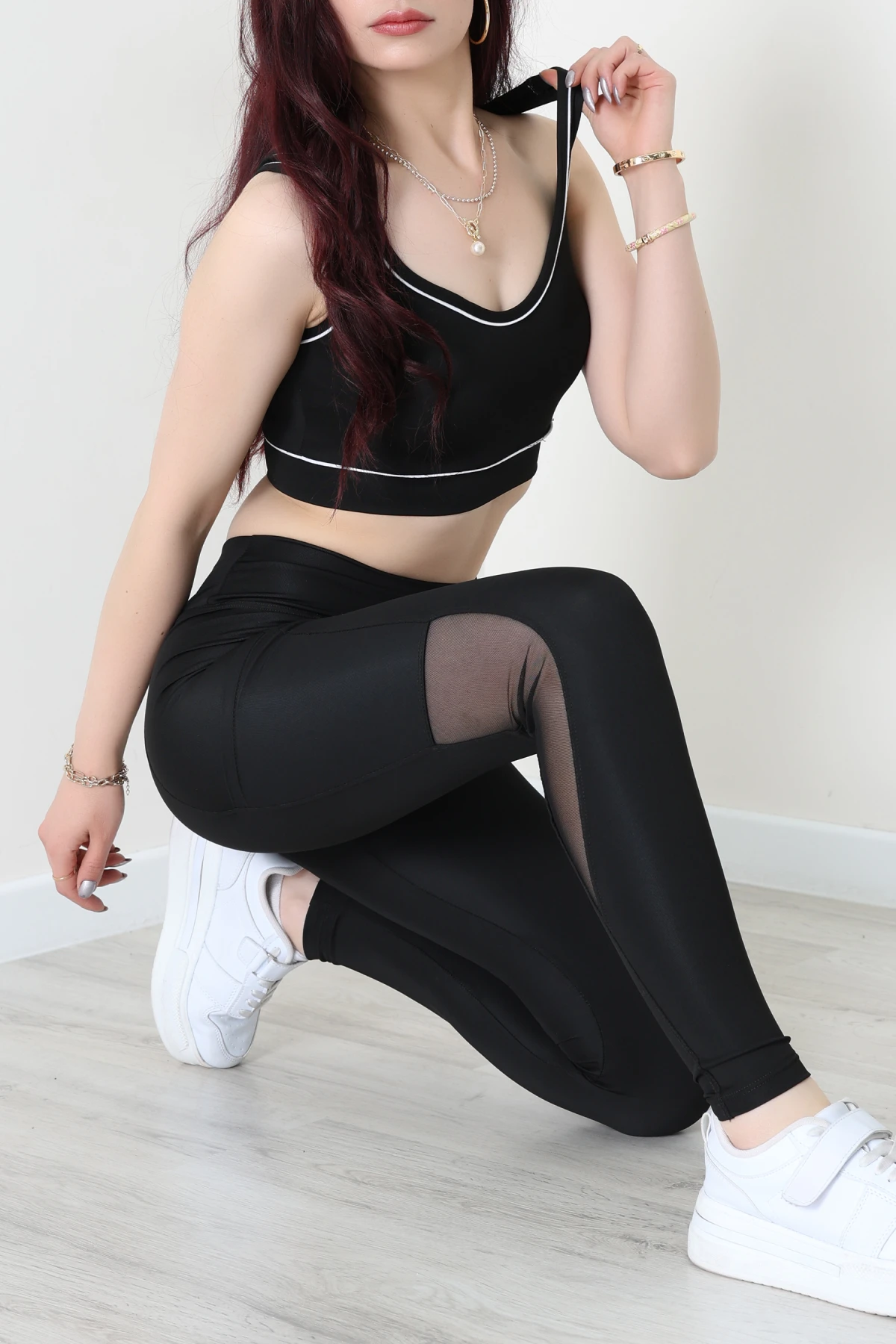 Cepli Tüllü Dalgıç Tayt Siyah - 50668.1881.