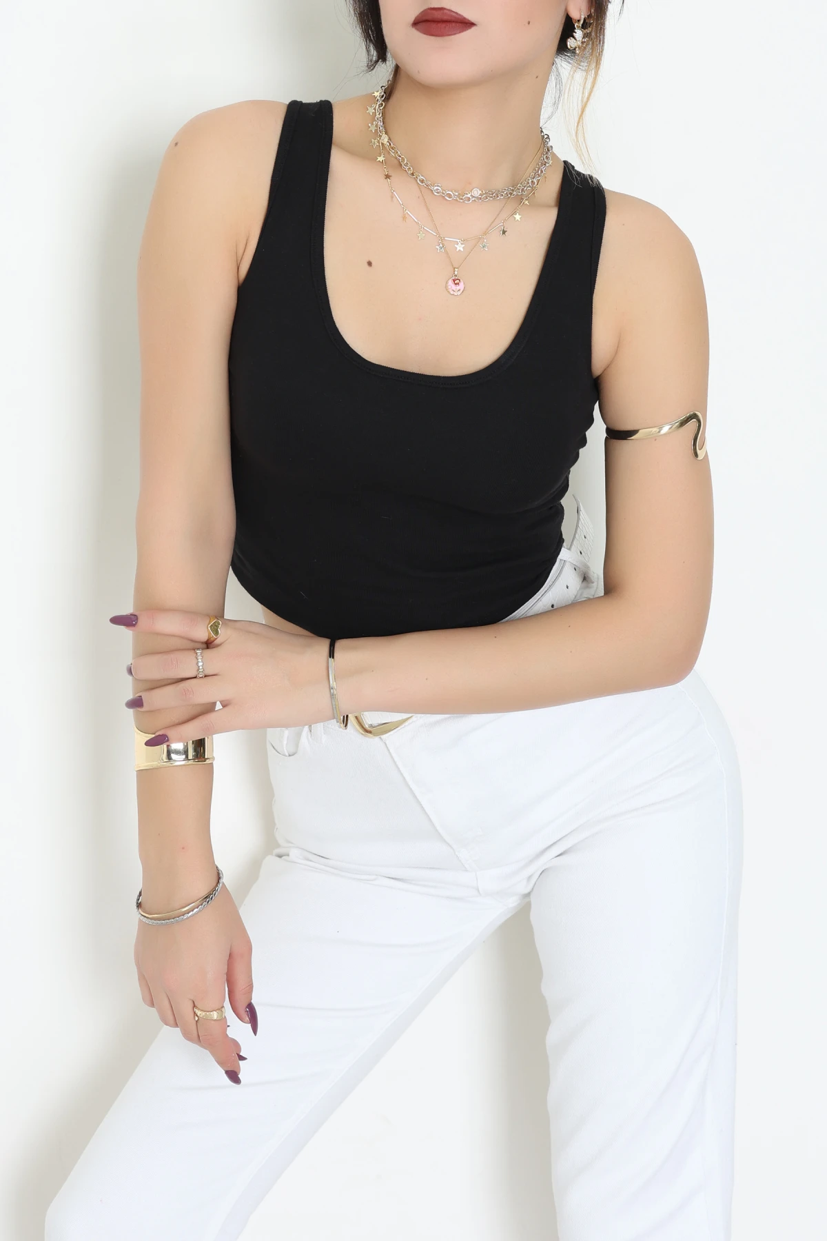 Arkası Dantelli Atlet Siyah - 5082.125.