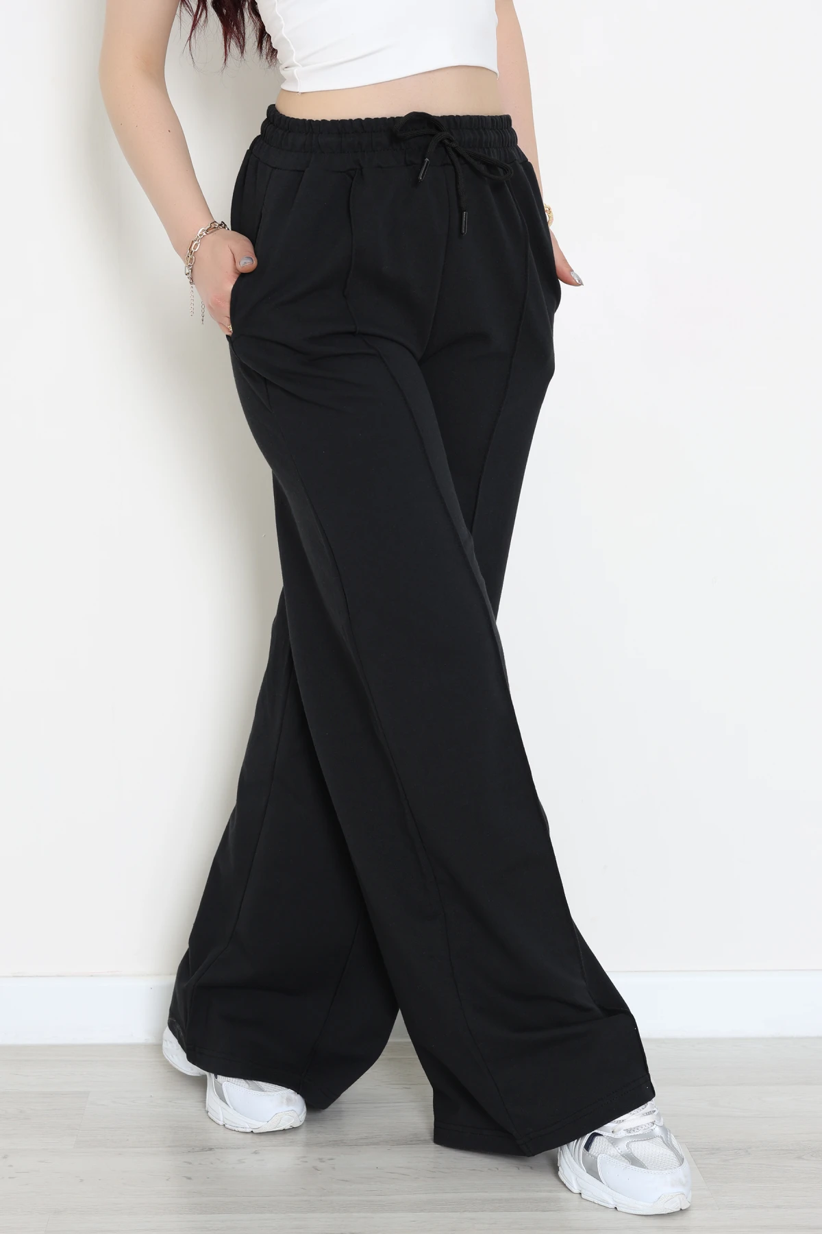 2 İplik Çımalı Eşofman Altı Siyah - 52026.1857.