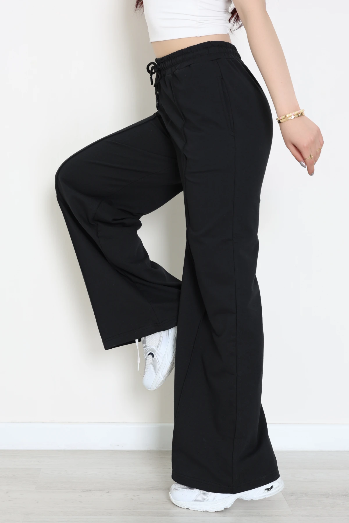 2 İplik Çımalı Eşofman Altı Siyah - 52026.1857.