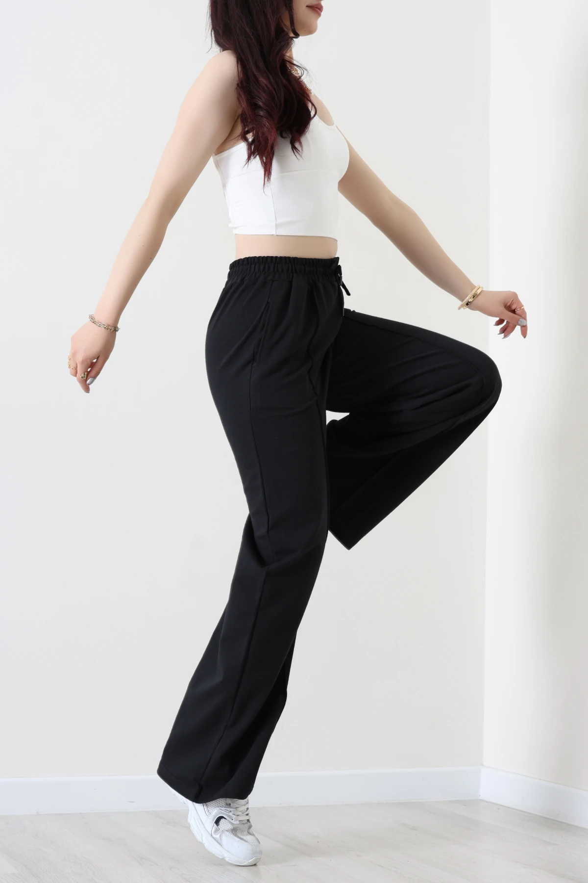 2 İplik Çımalı Eşofman Altı Siyah - 52026.1857.