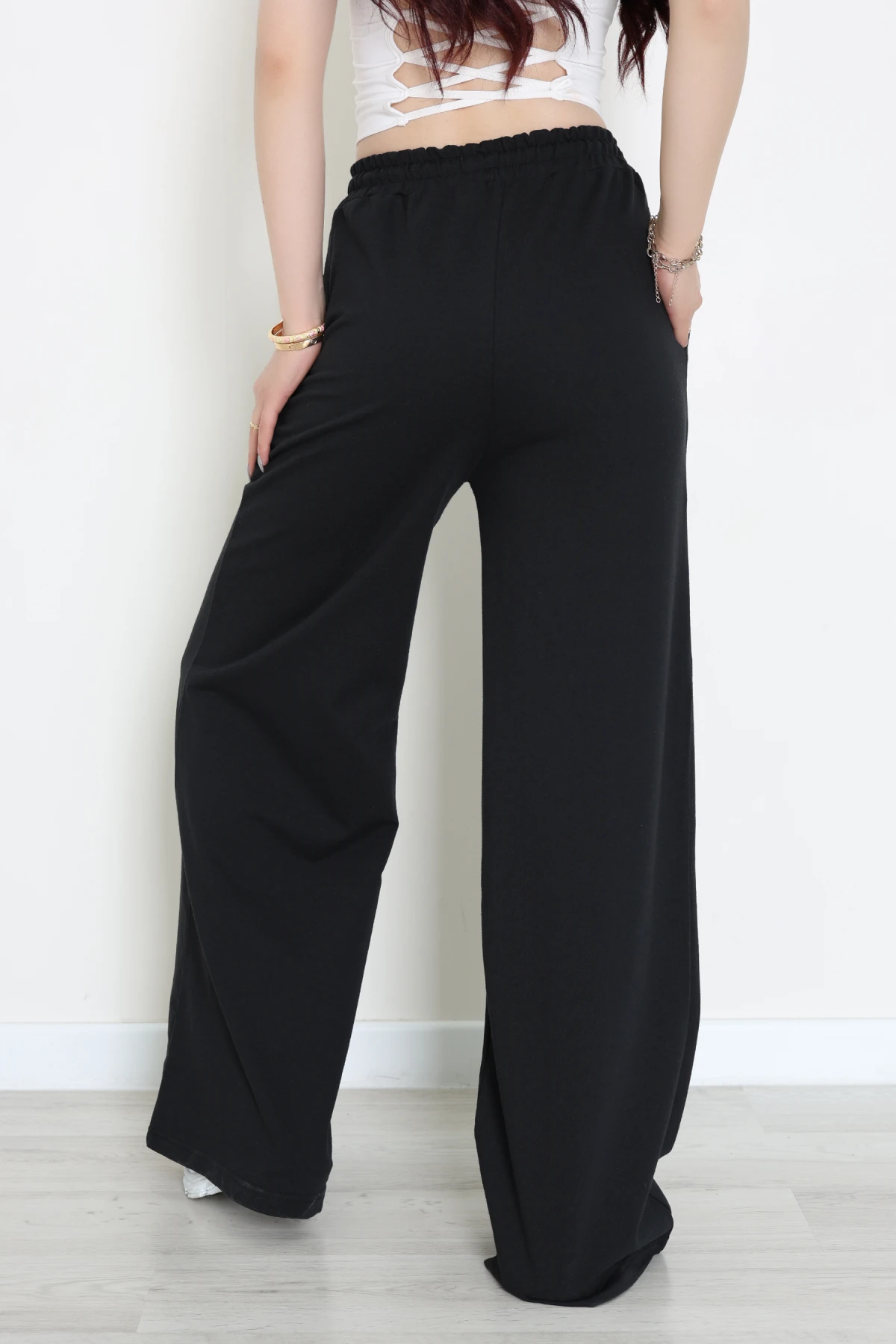 2 İplik Çımalı Eşofman Altı Siyah - 52026.1857.