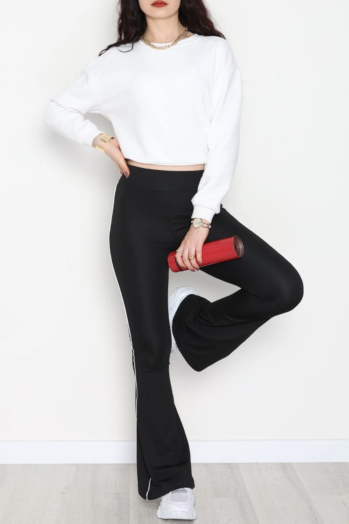 Biyeli İspanyol Paça Dalgıç Tayt Siyah - 52083.1098.