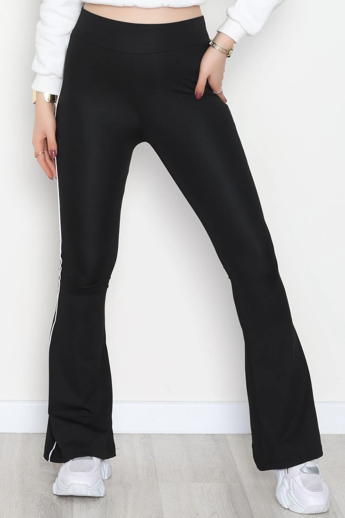 Biyeli İspanyol Paça Dalgıç Tayt Siyah - 52083.1098.