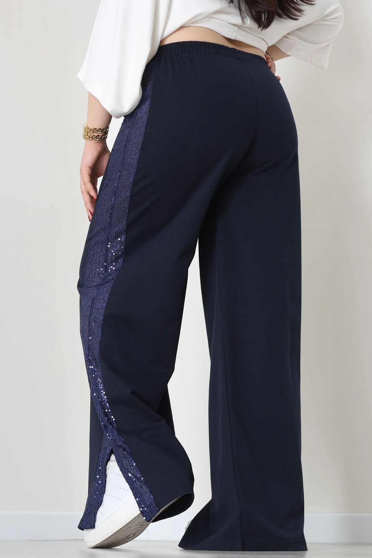 2 İplik Pul Detaylı Eşofman Altı Lacivert - 52111.1857.