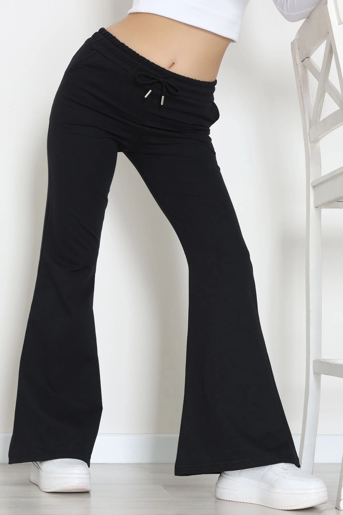 2 İplik İspanyol Paça Eşofman Altı Siyah - 52118.1857.