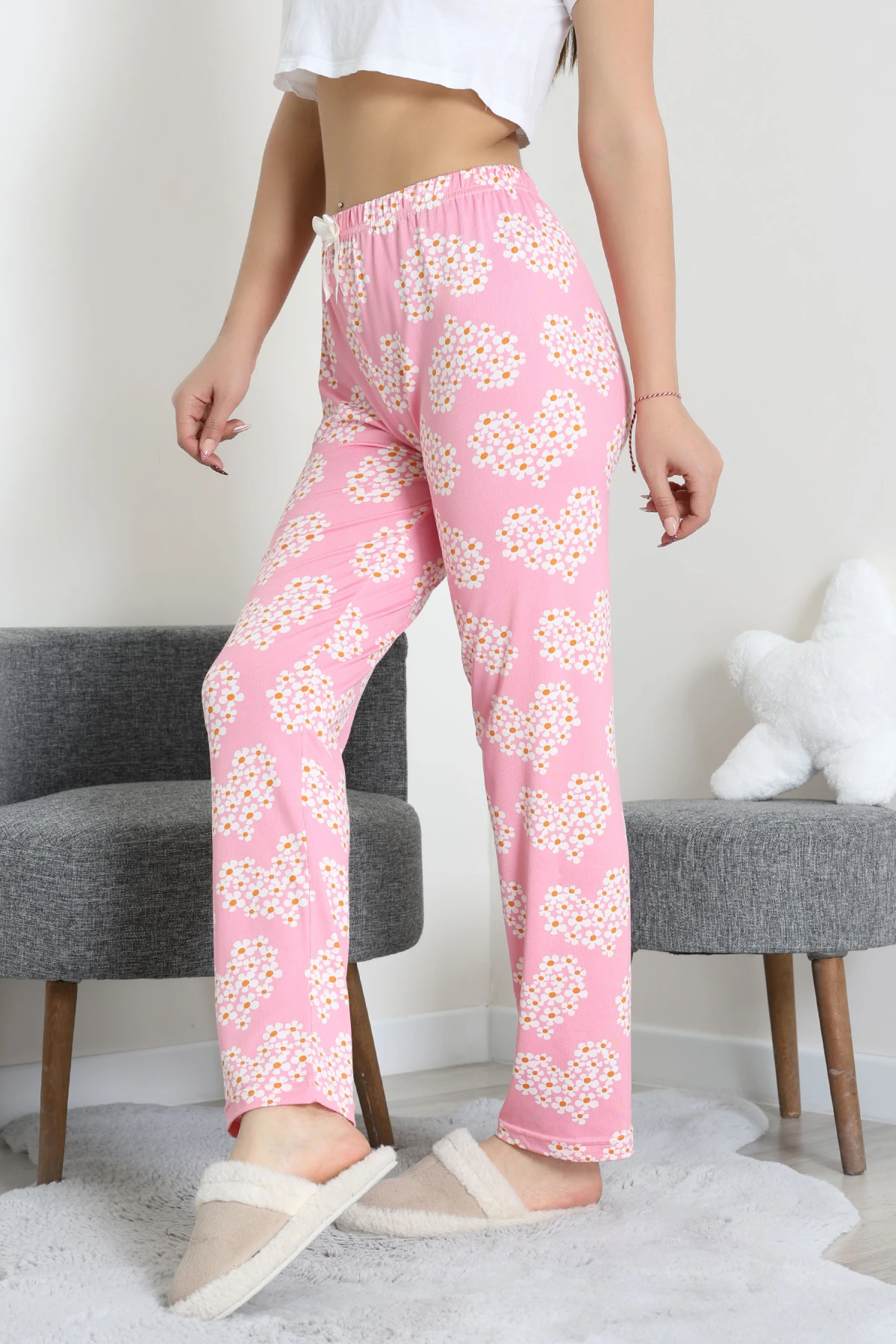 Milan Pijama Altı Pembeçiçekli - 52256.1929.