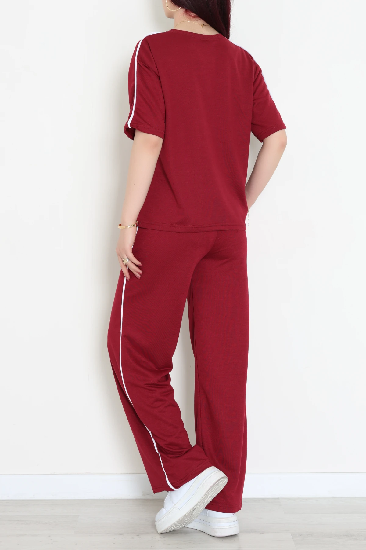 2 İplik Biyeli Baskılı Eşofman Takımı Bordo - 52265.1005.