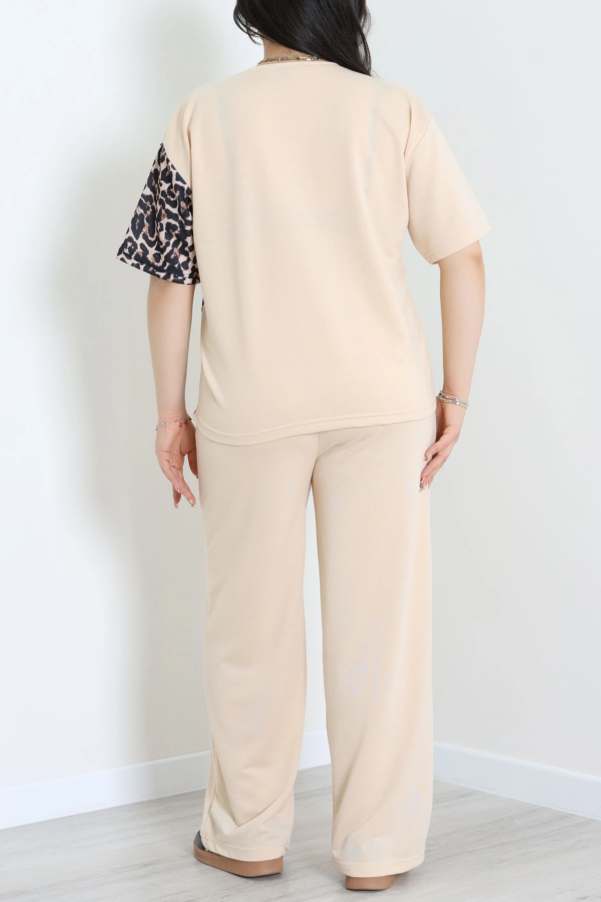 2 İplik Büyük Beden Eşofman Takımı Bej - 52268.1005.