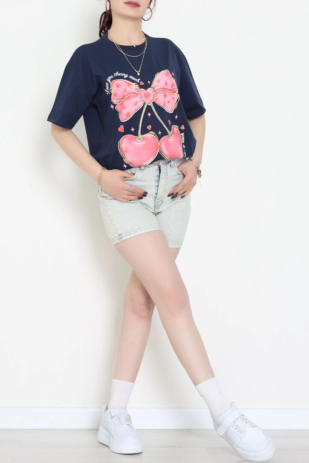 Baskılı Kompakt Penye Tişört Lacikırmızı - 55044.1872.