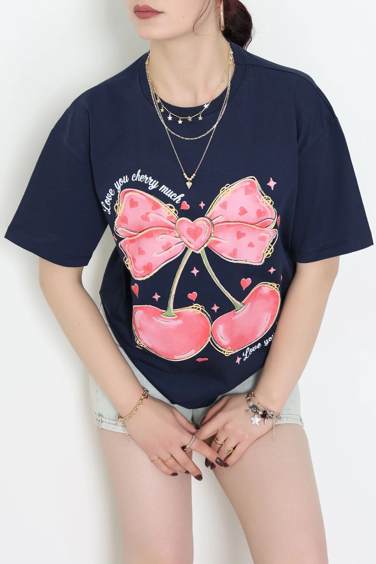 Baskılı Kompakt Penye Tişört Lacikırmızı - 55044.1872.