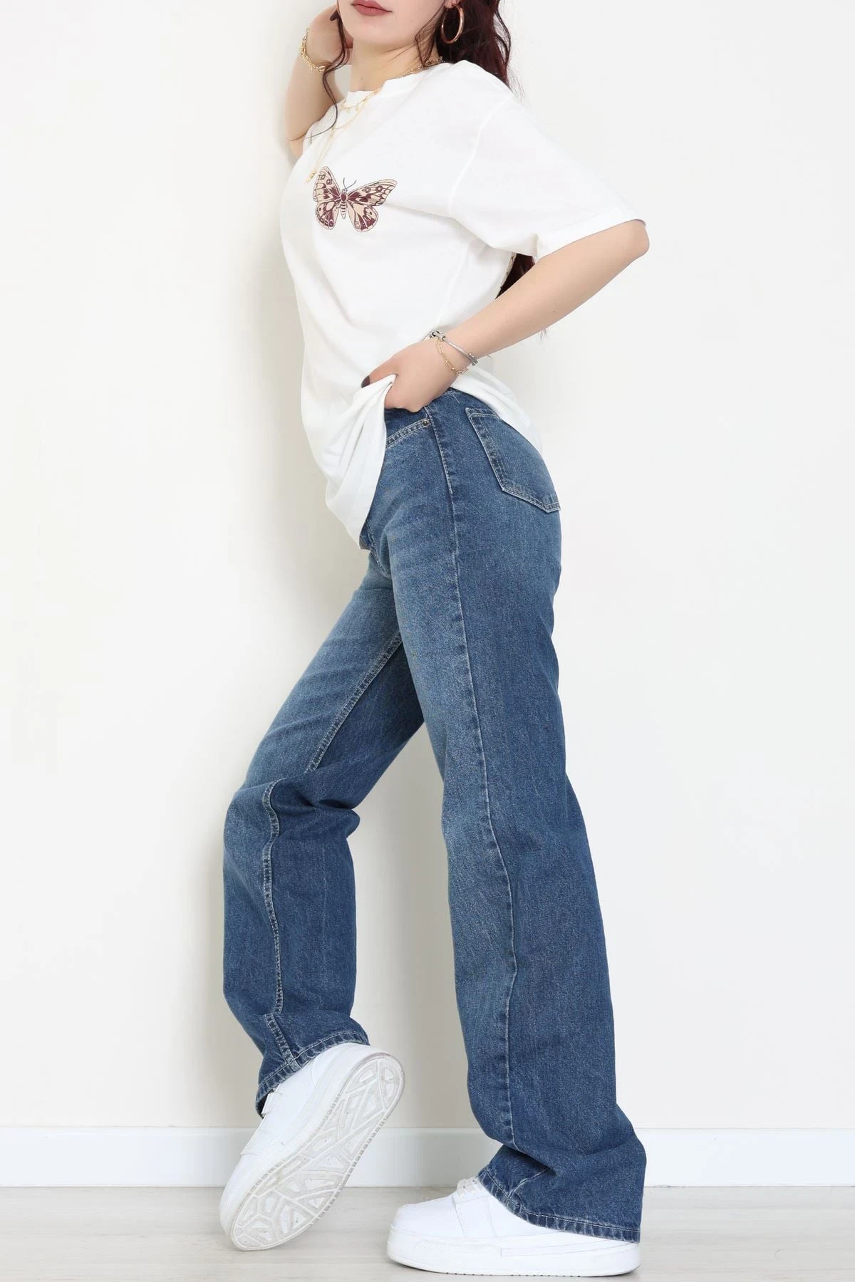 Baskılı Kompakt Penye Tişört Ekrukahve - 55044.1872.