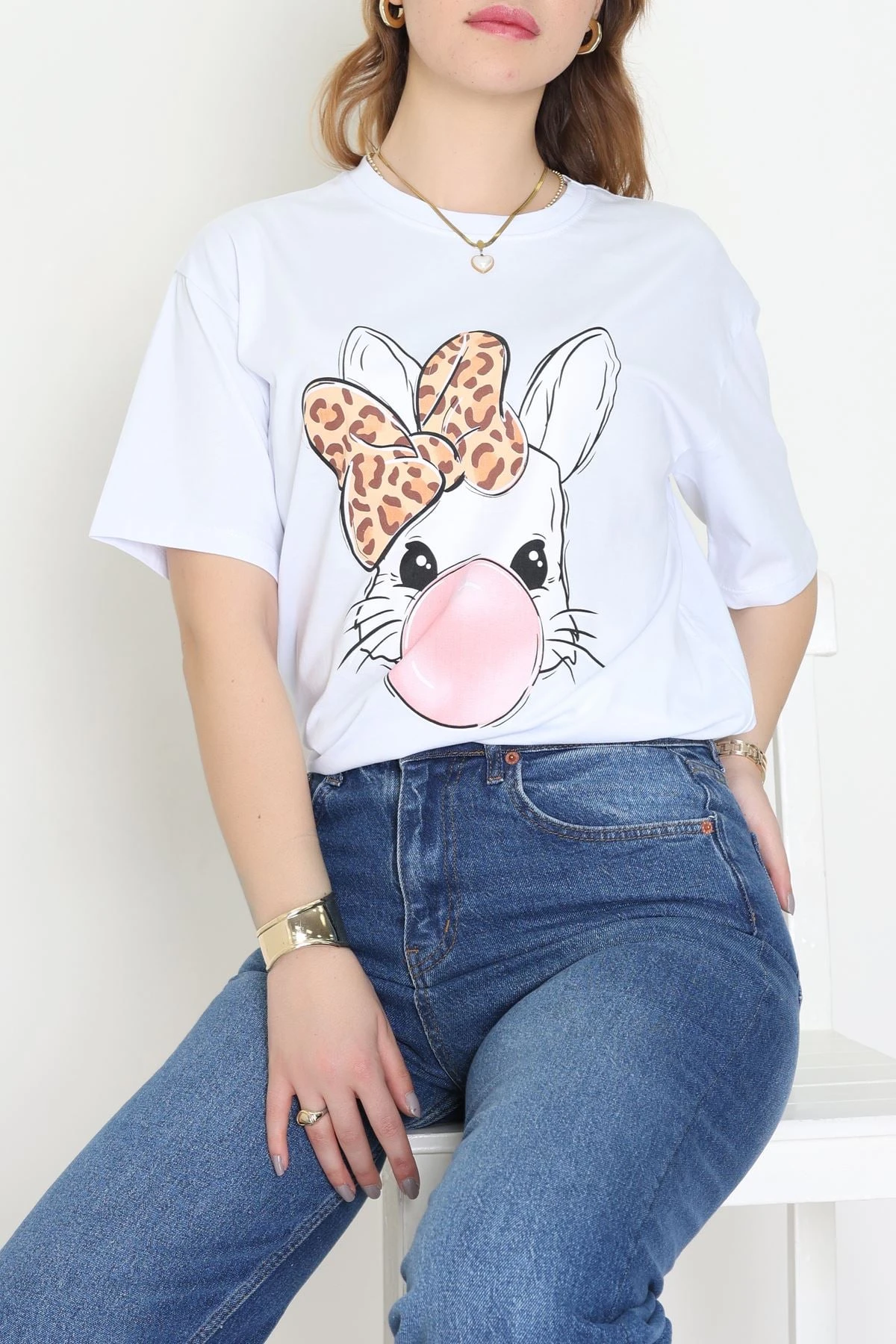 Baskılı Kompakt Penye Tişört Mavileo - 55044.1872.