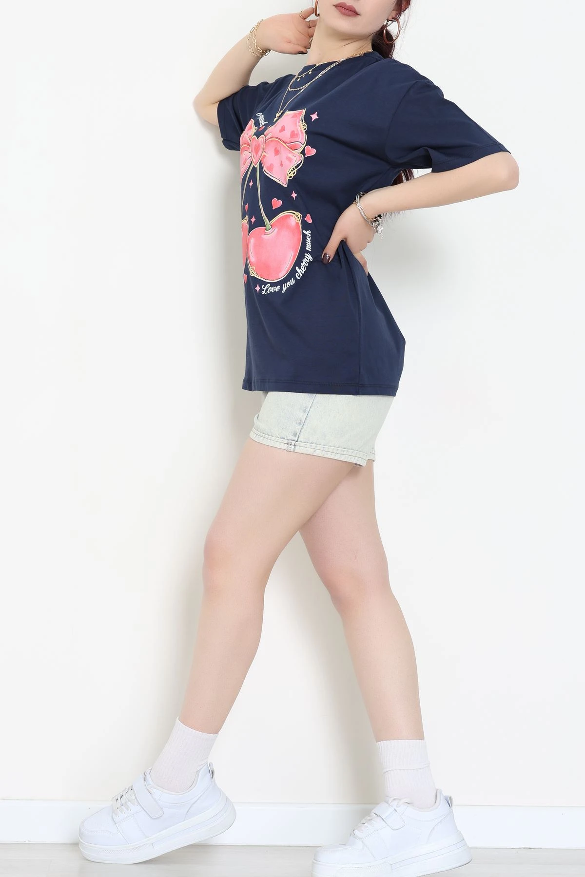 Baskılı Kompakt Penye Tişört Lacikırmızı - 55044.1872.