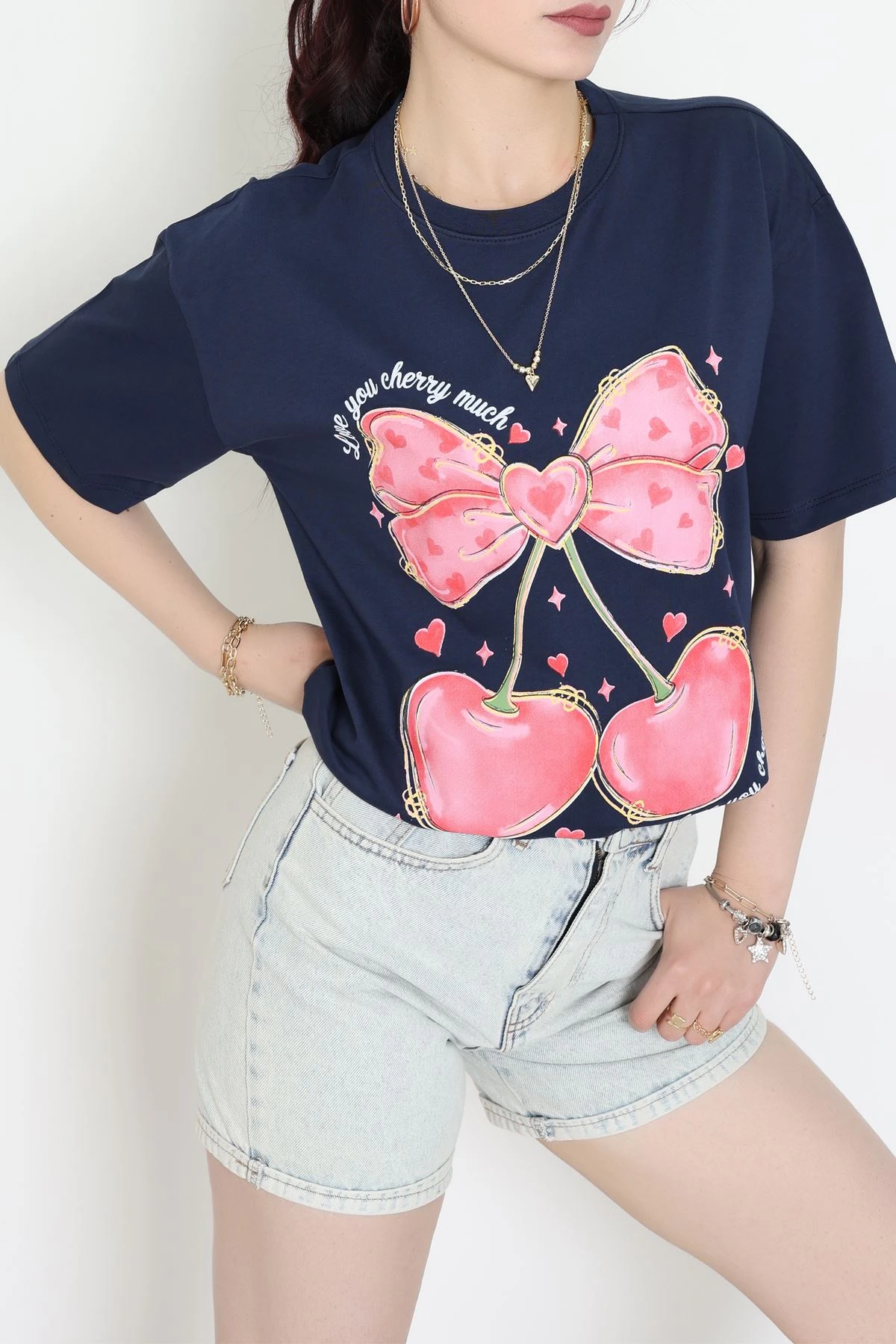 Baskılı Kompakt Penye Tişört Lacikırmızı - 55044.1872.