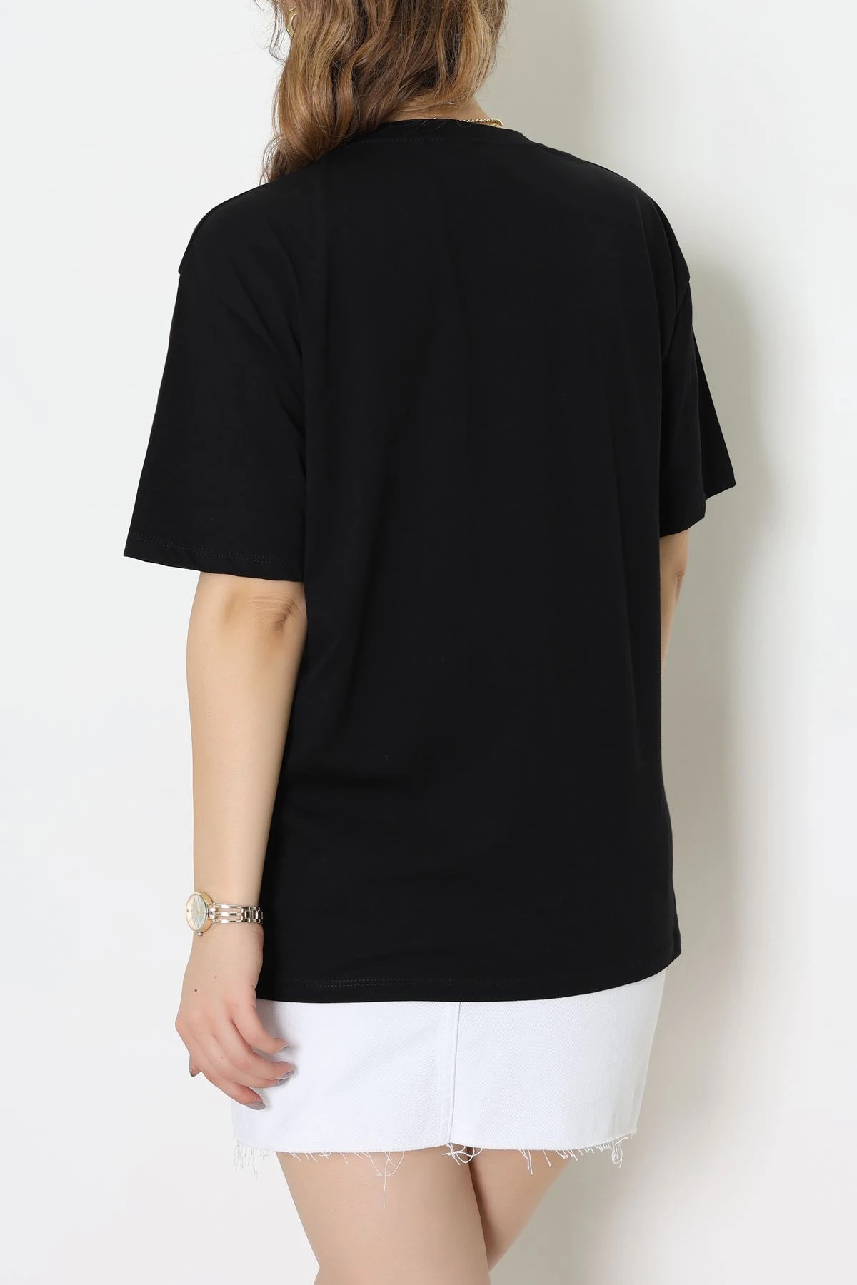 Baskılı Kompakt Penye Tişört Siyahgri - 55044.1872.