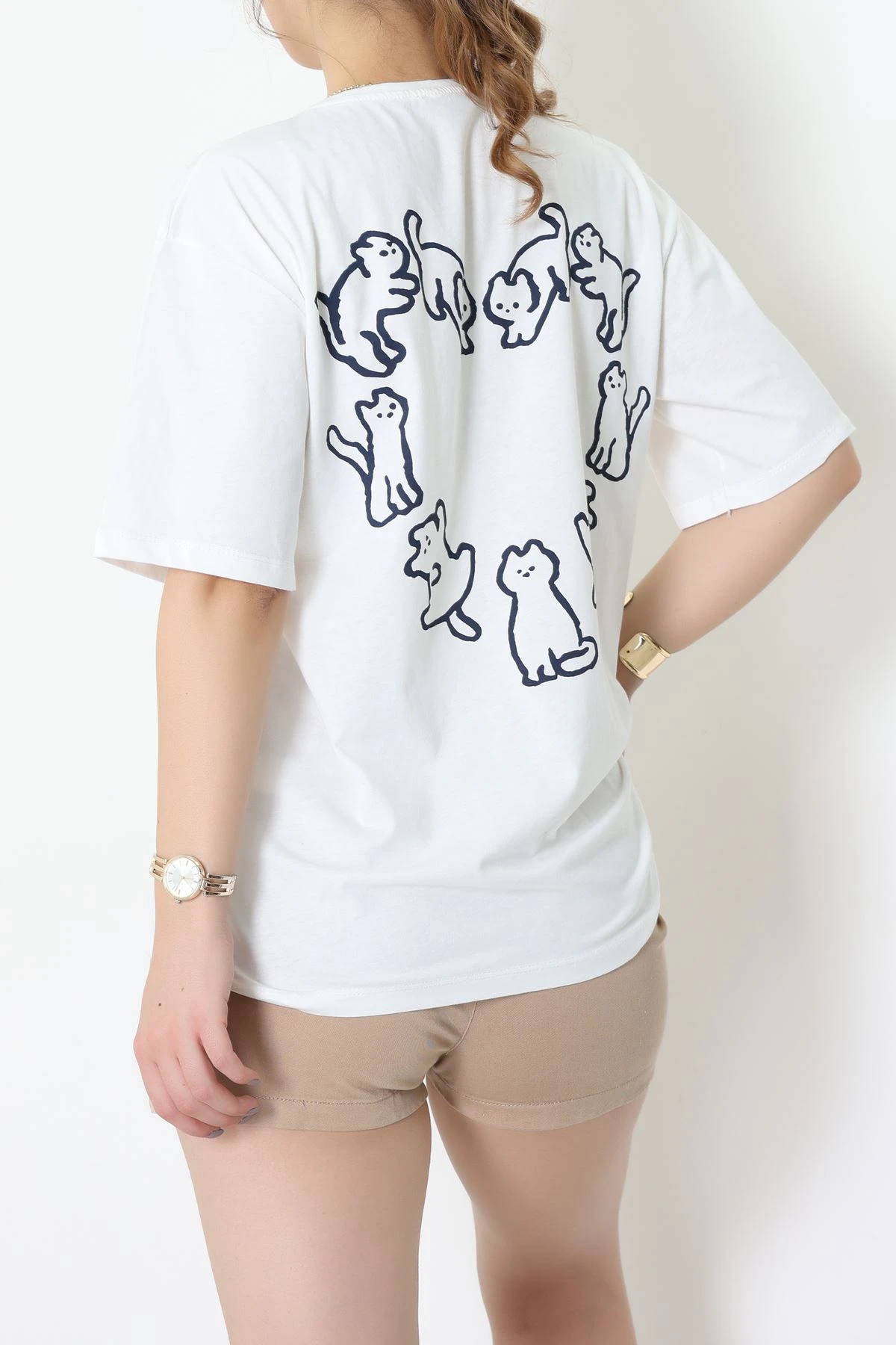 Baskılı Kompakt Penye Tişört Beyazlaci - 55044.1872.