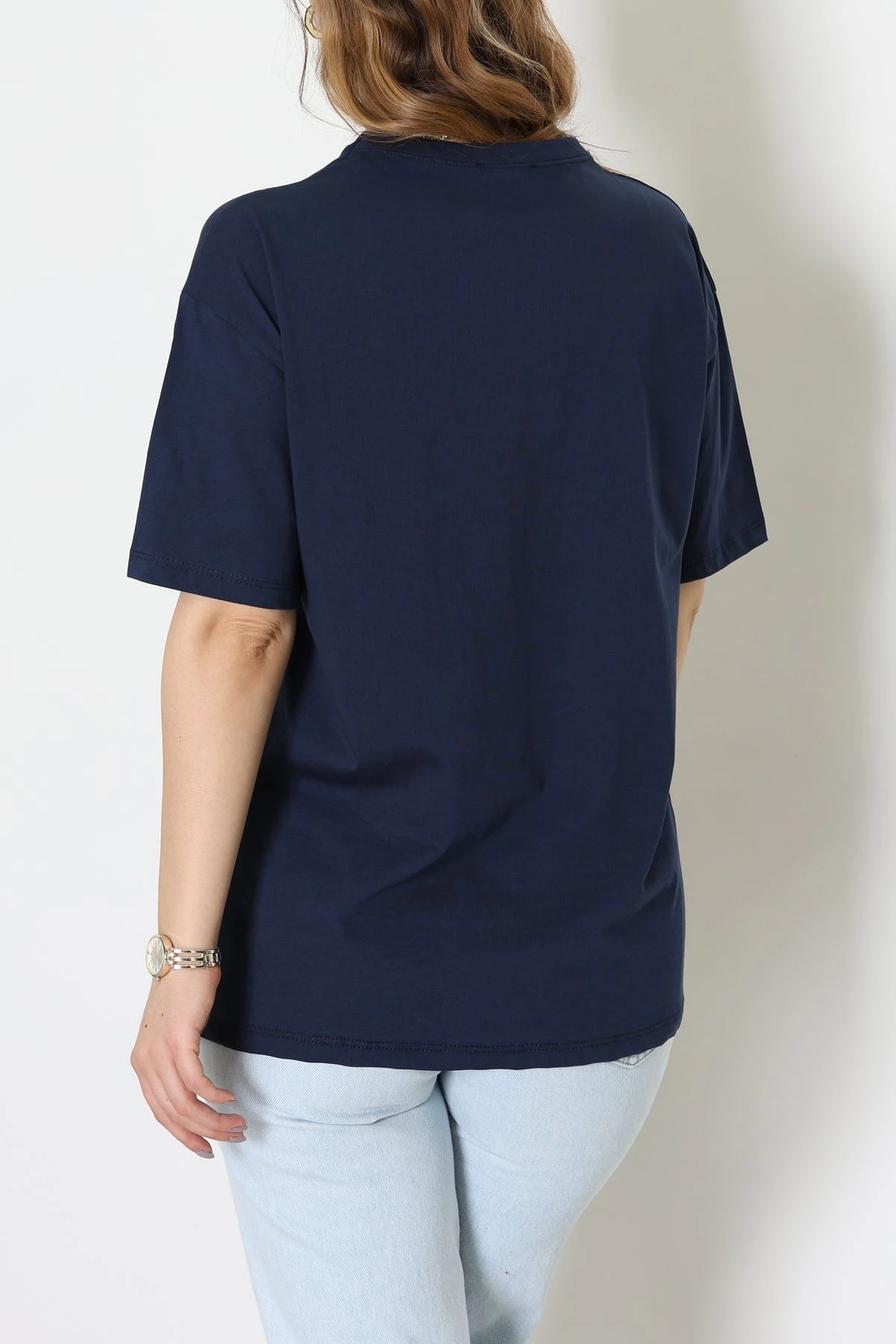 Baskılı Kompakt Penye Tişört Laciyeşil - 55044.1872.