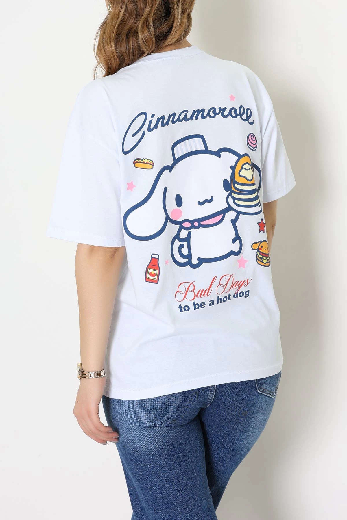 Baskılı Kompakt Penye Tişört Beyazsarı - 55044.1872.