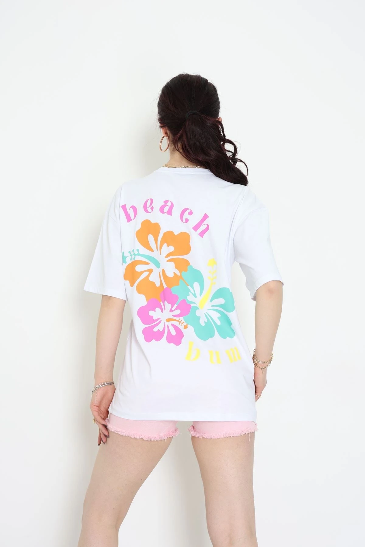 Baskılı Kompakt Penye Tişört Beyazmint - 55044.1872.