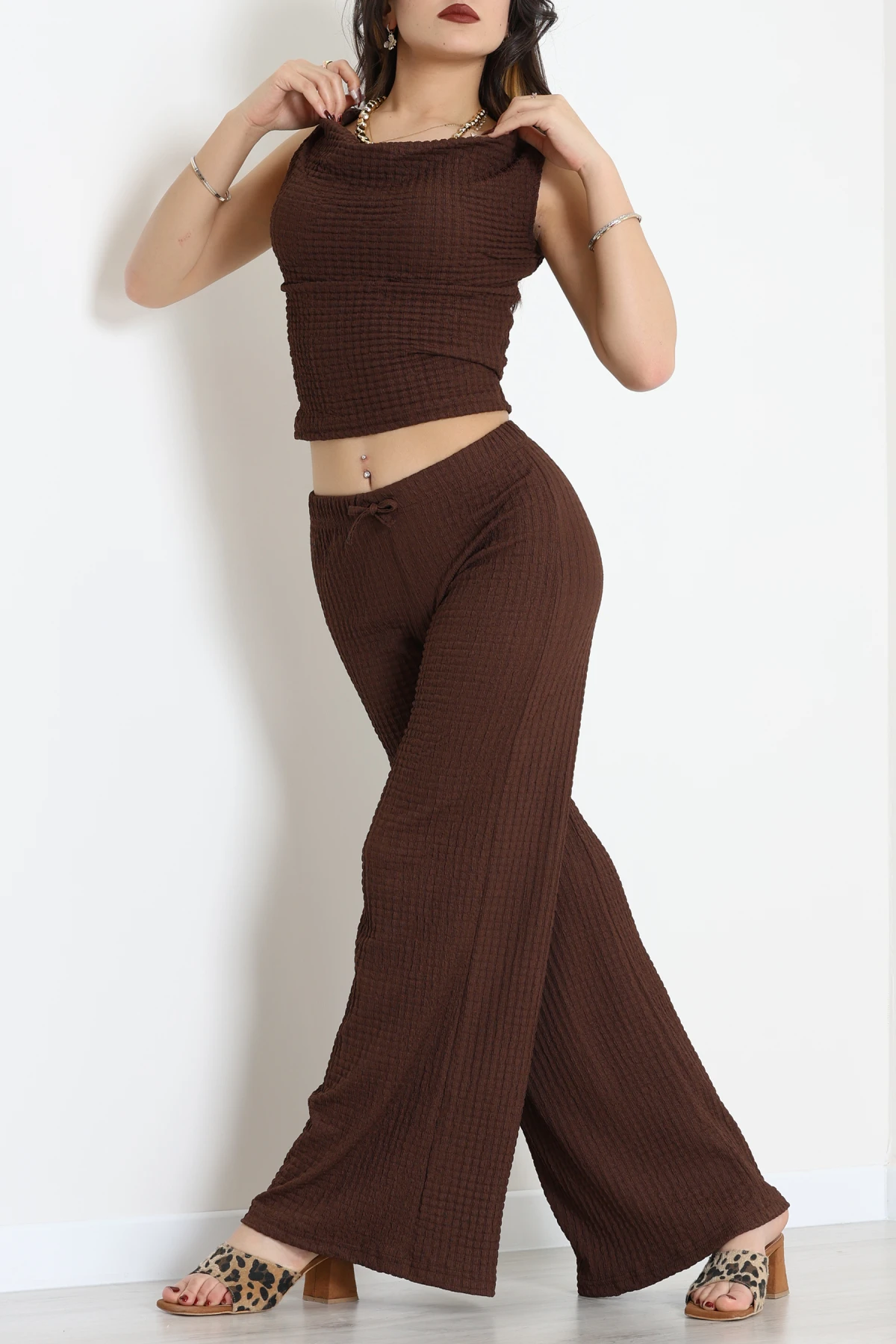 Bubble Kumaş İkili Takım Kahve - 55068.1567.