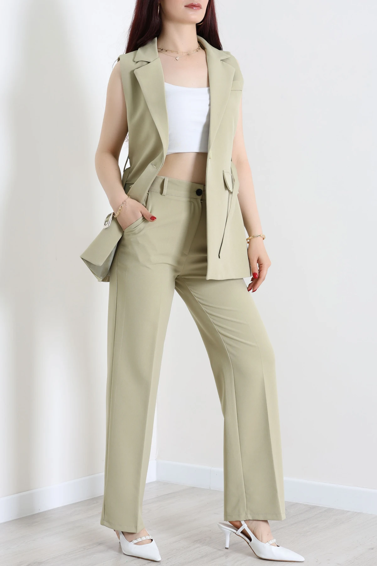 Double Astarlı Kemerli Takım Çağla - 55136.1397.