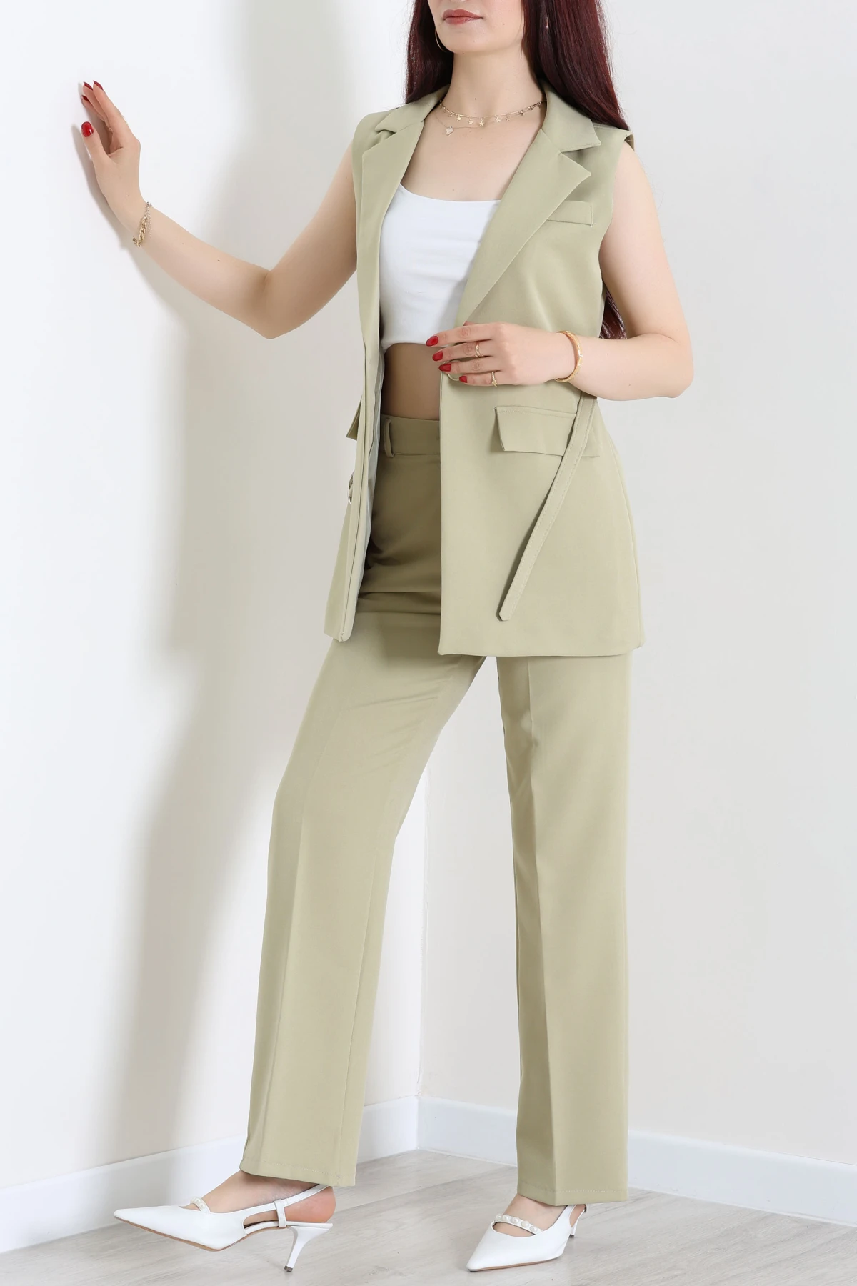 Double Astarlı Kemerli Takım Çağla - 55136.1397.