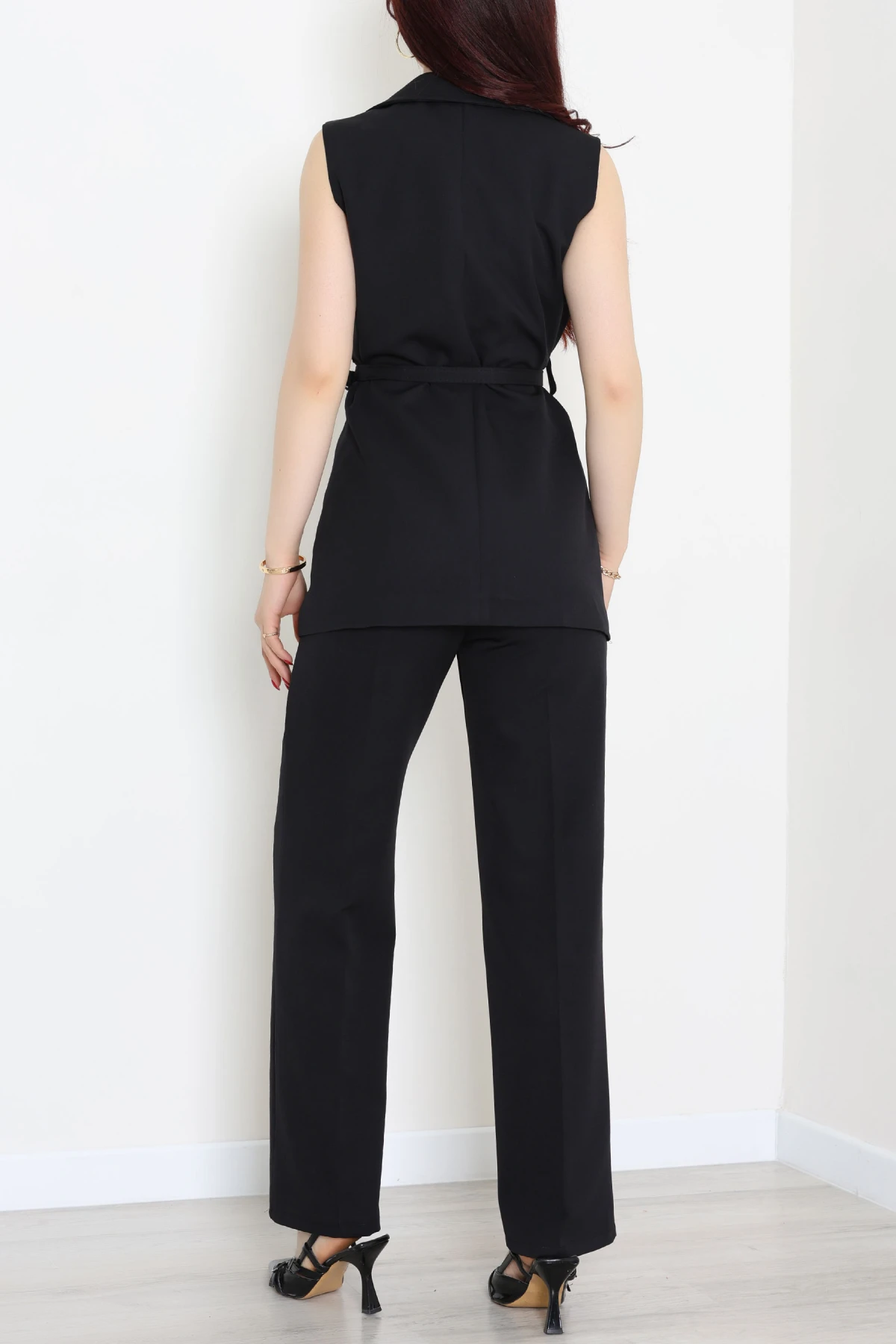 Double Astarlı Kemerli Takım Siyah - 55136.1397.