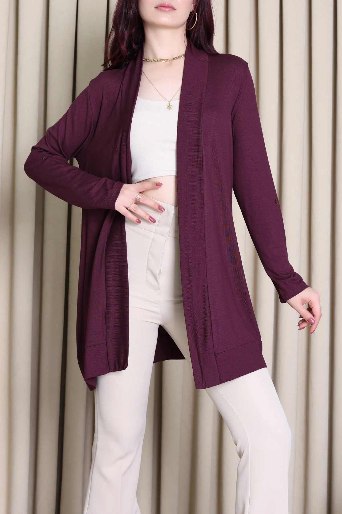 Çilek Yazlık Hırka Mürdüm - 6722.360.