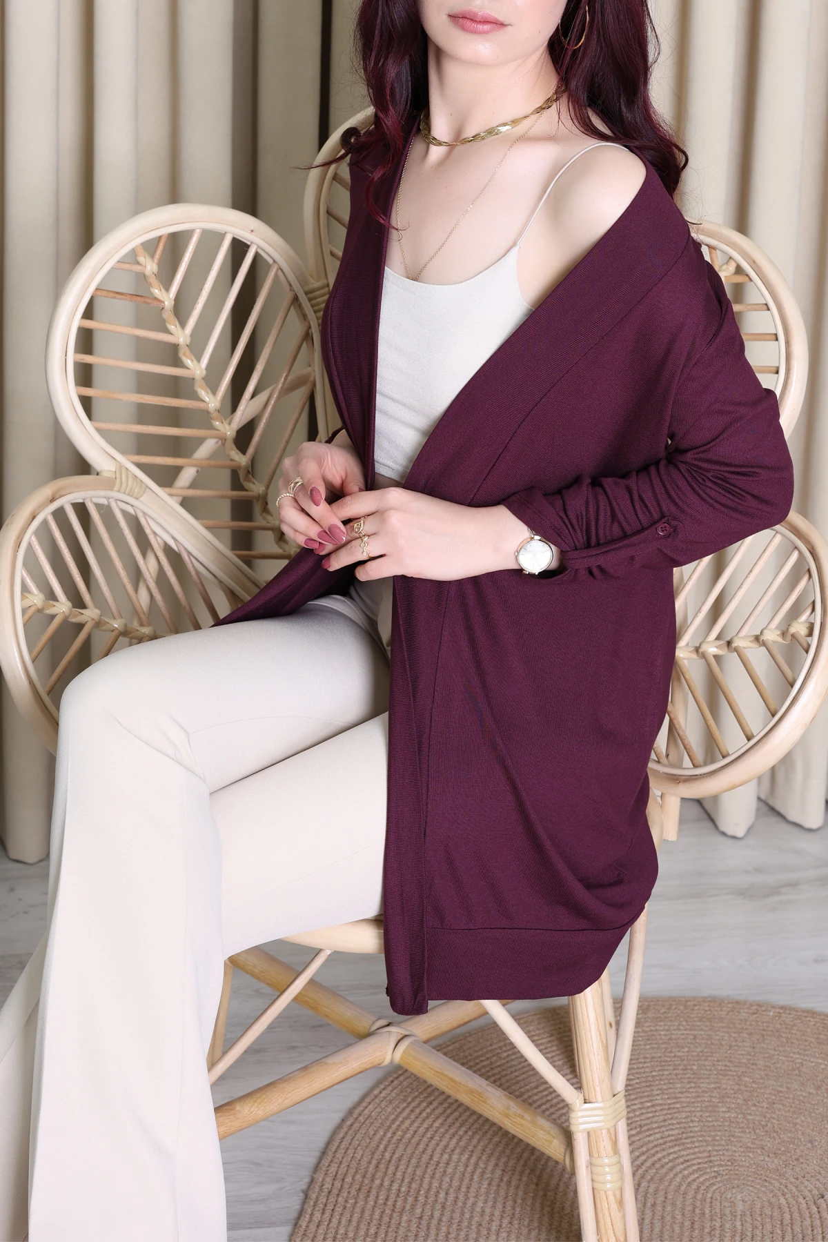 Çilek Yazlık Hırka Mürdüm - 6722.360.