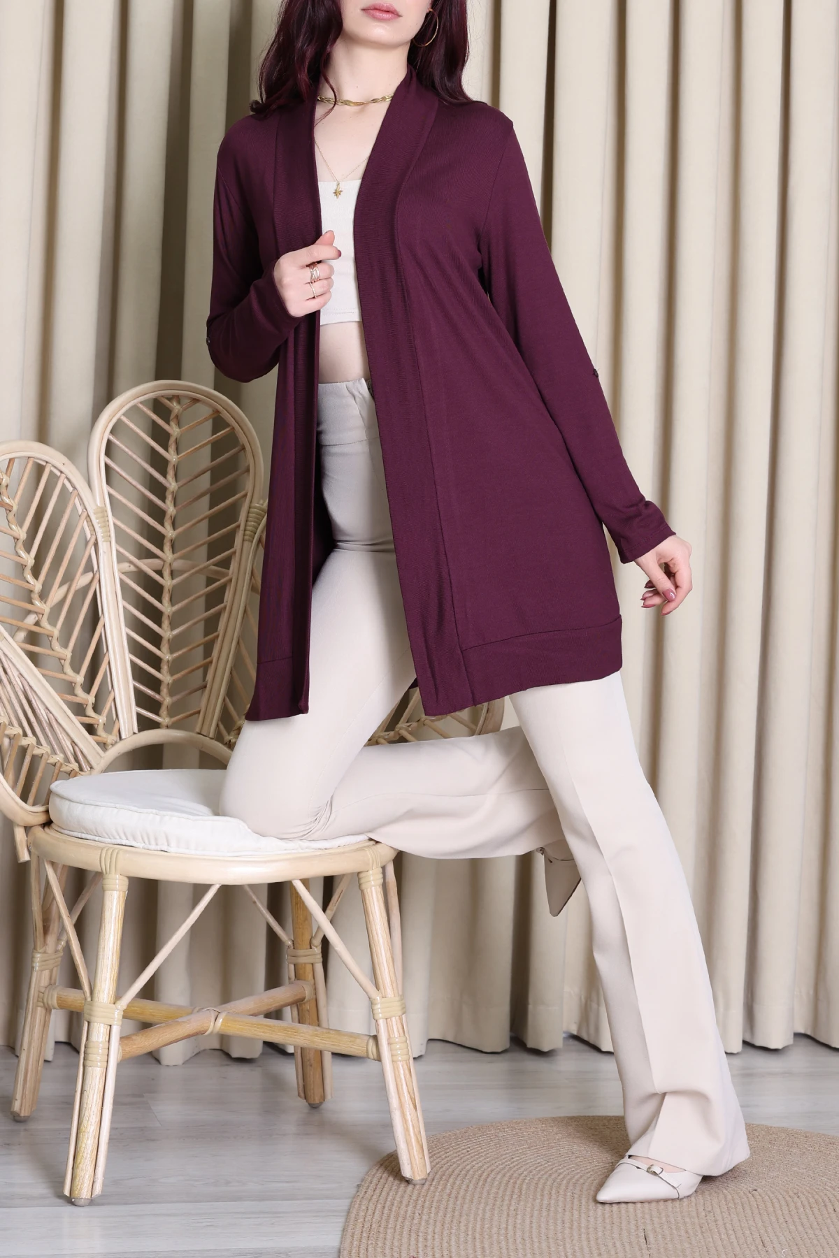 Çilek Yazlık Hırka Mürdüm - 6722.360.