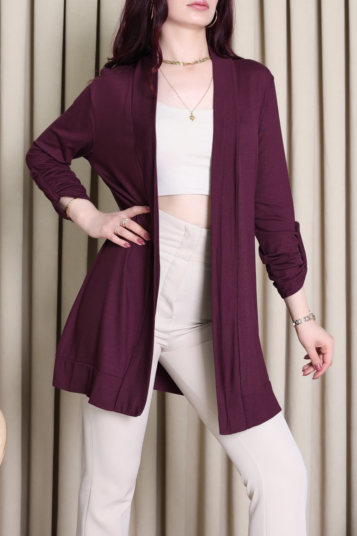 Çilek Yazlık Hırka Mürdüm - 6722.360.