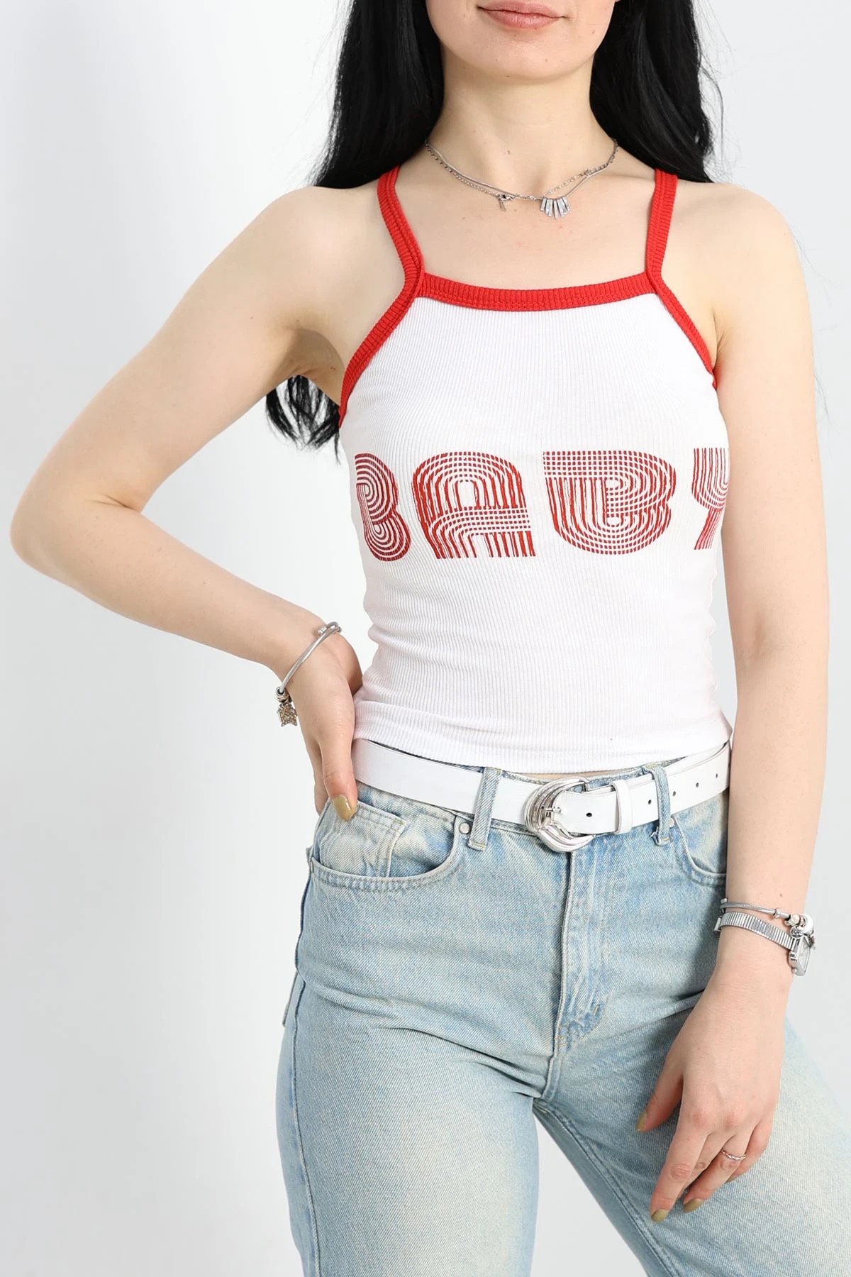 Baskılı Atlet Kırmızıbeyaz - 70313.1092.