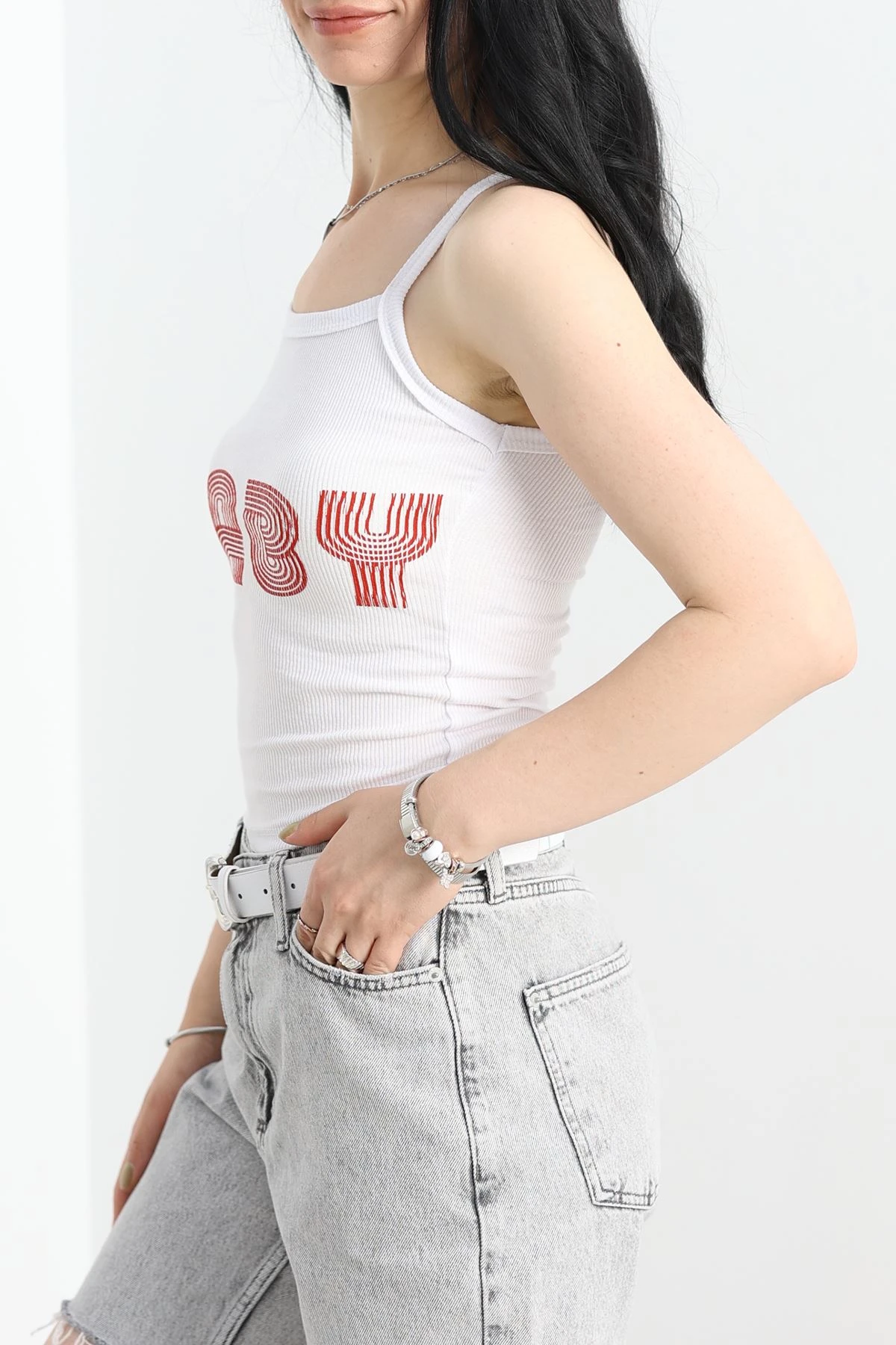 Baskılı Atlet Beyazkırmızı - 70313.1092.