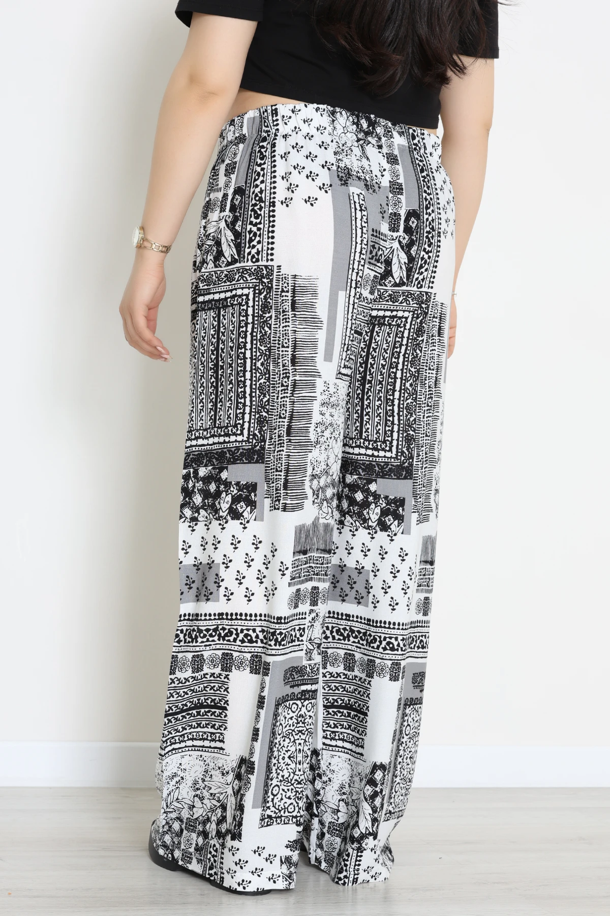 Battal Viskon Pantolon Beyazgri - 70337.701.