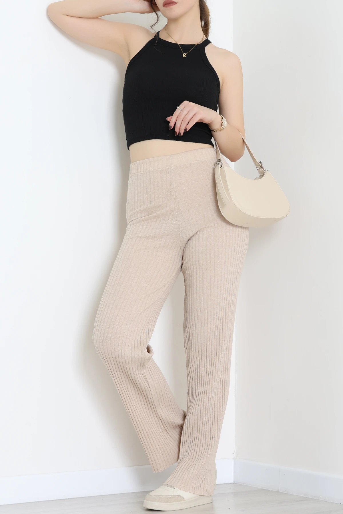 Bağcıklı Kaşkorse Pantolon Bej - 71068.1748.