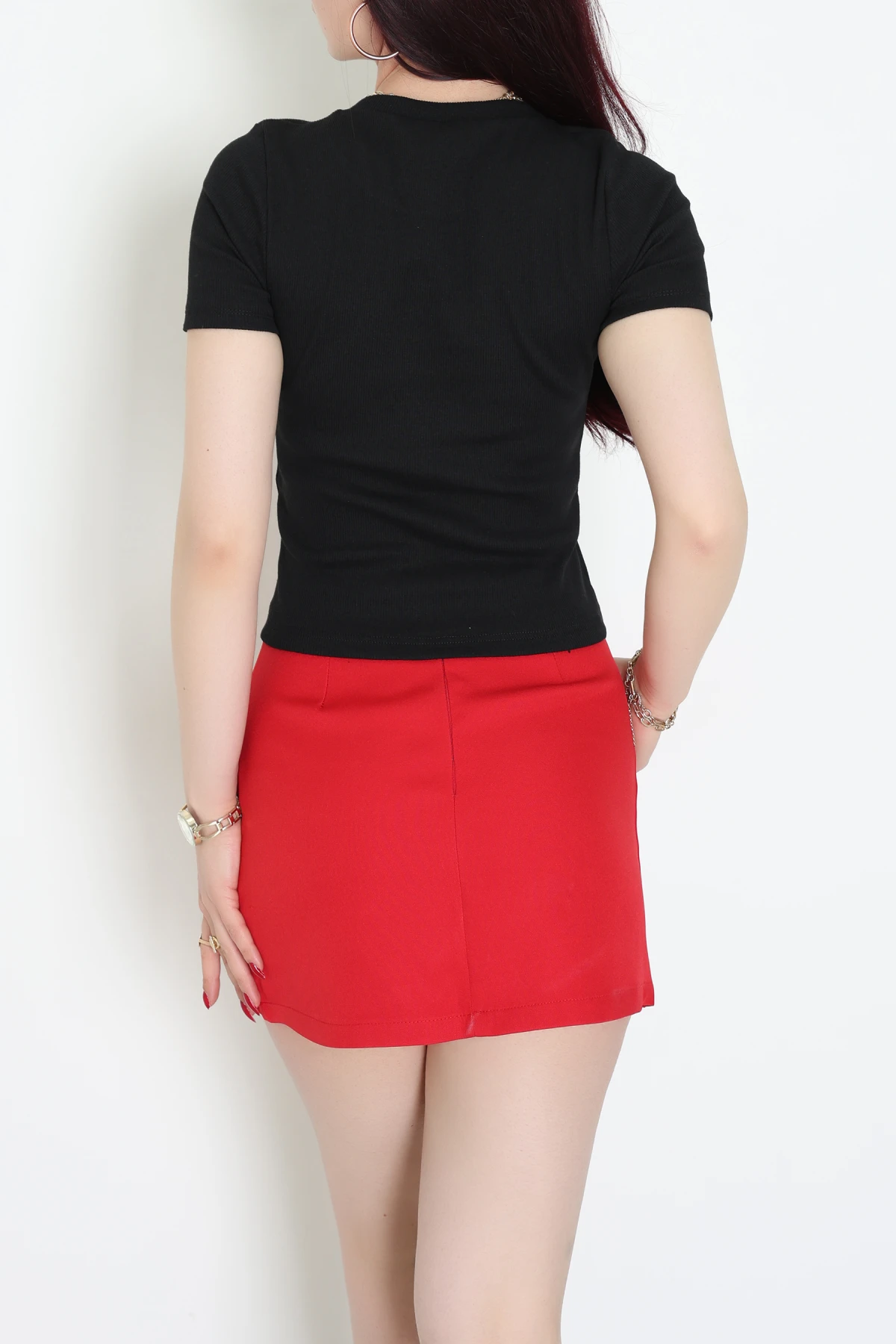 Ayıcık Nakışlı Kaşkorse Bluz Siyah - 71081.1748.