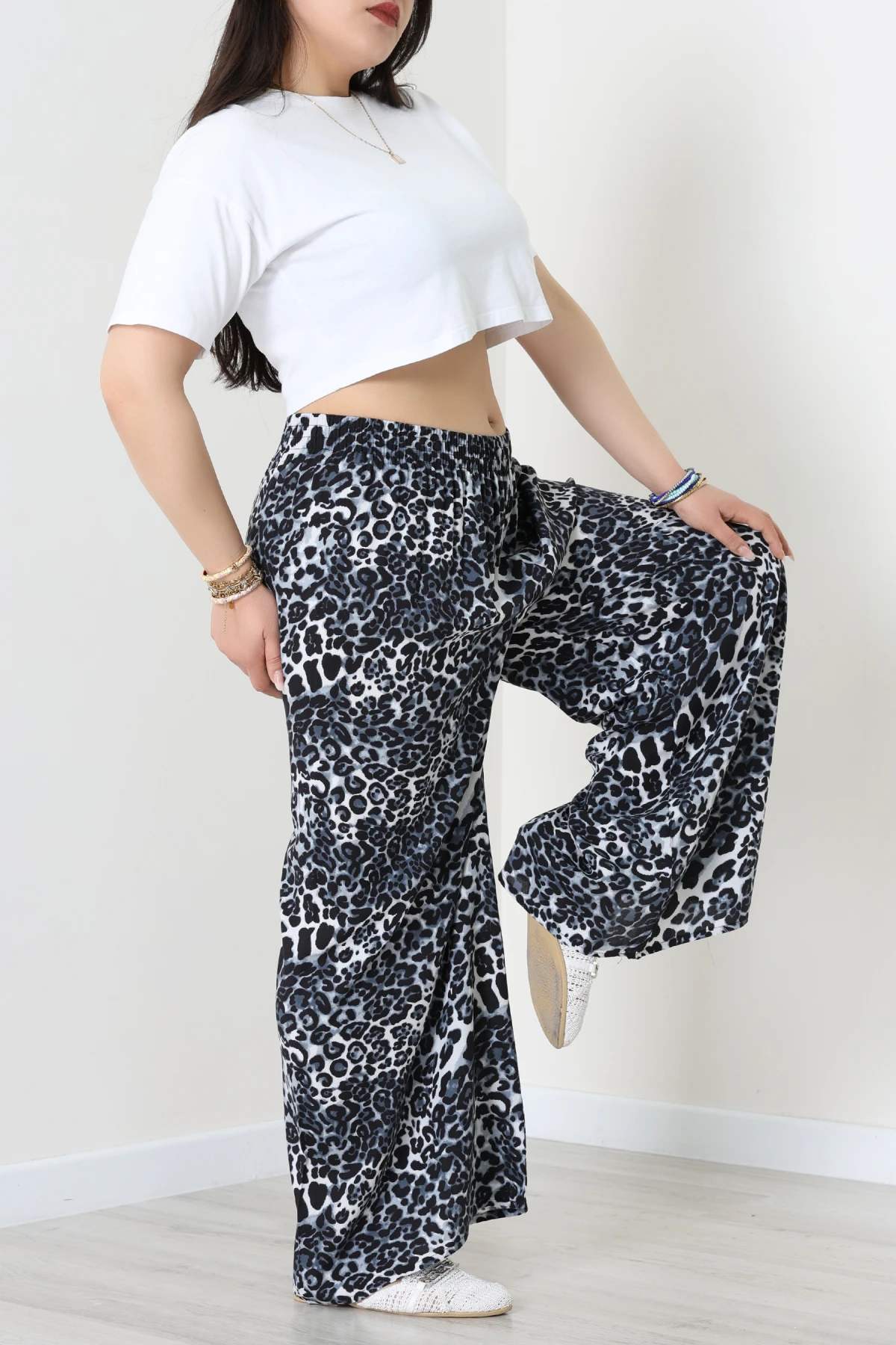 Battal Dokuma Viskon Pantolon Leopar - 71111.1992.