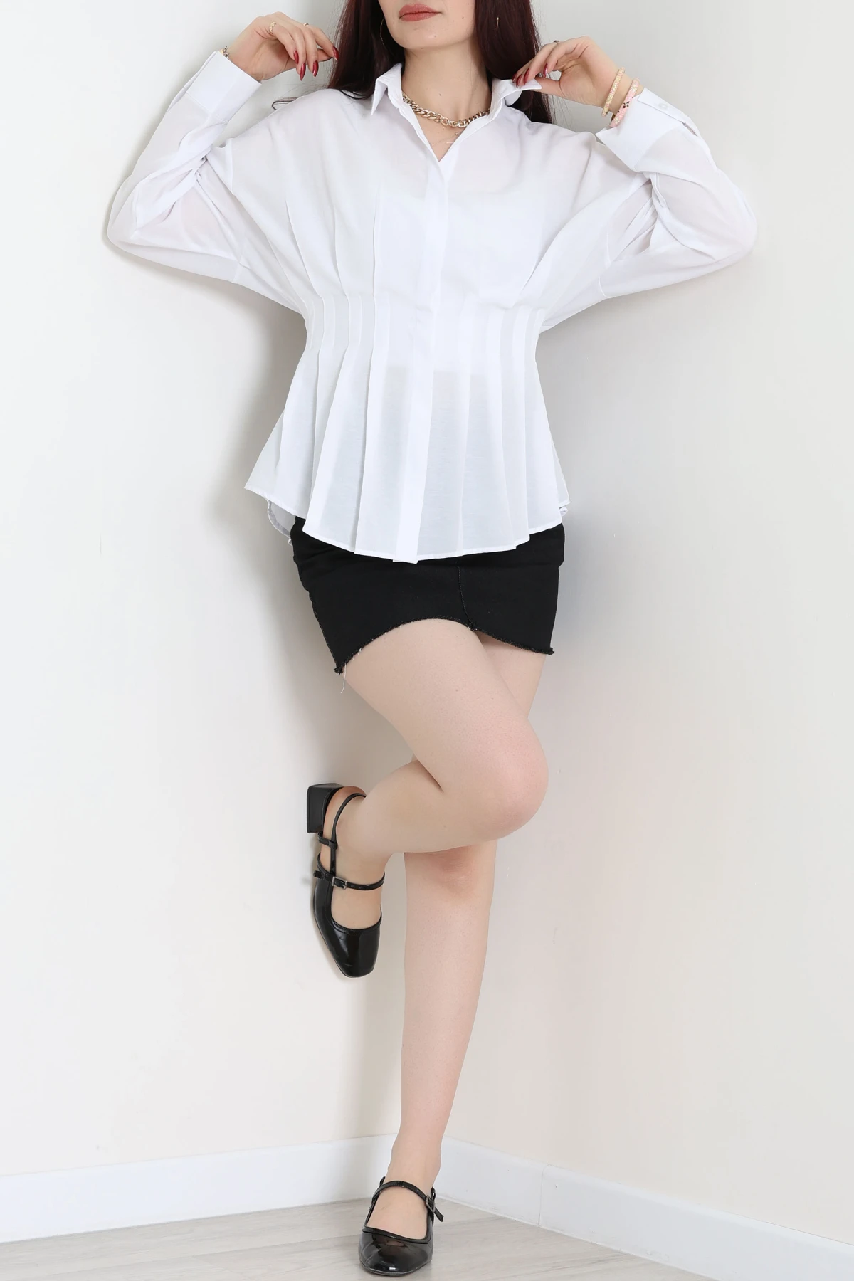 Bel Pensli Gömlek  Beyaz - 71142.1402.