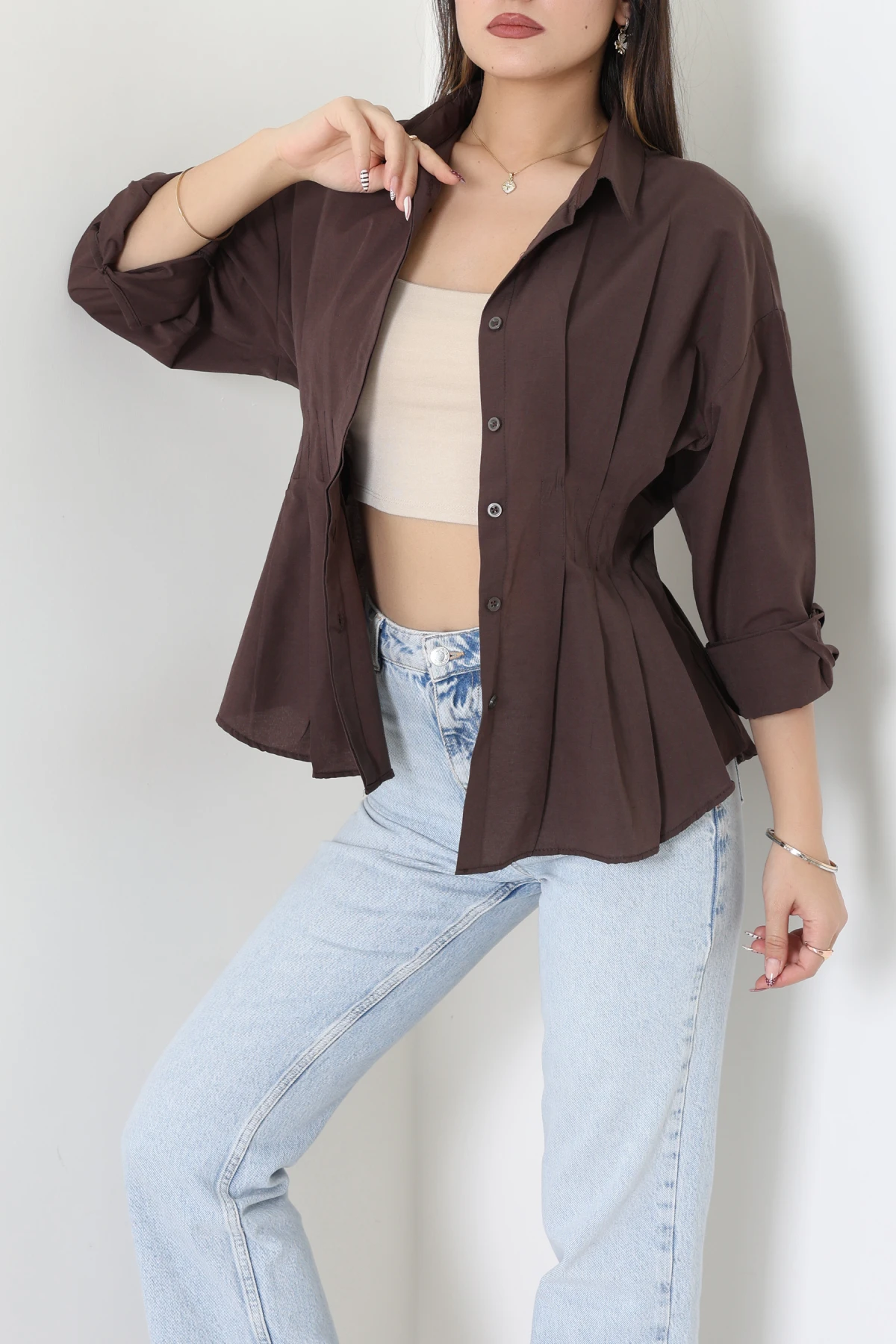 Bel Pensli Gömlek  Kahve - 71142.1402.