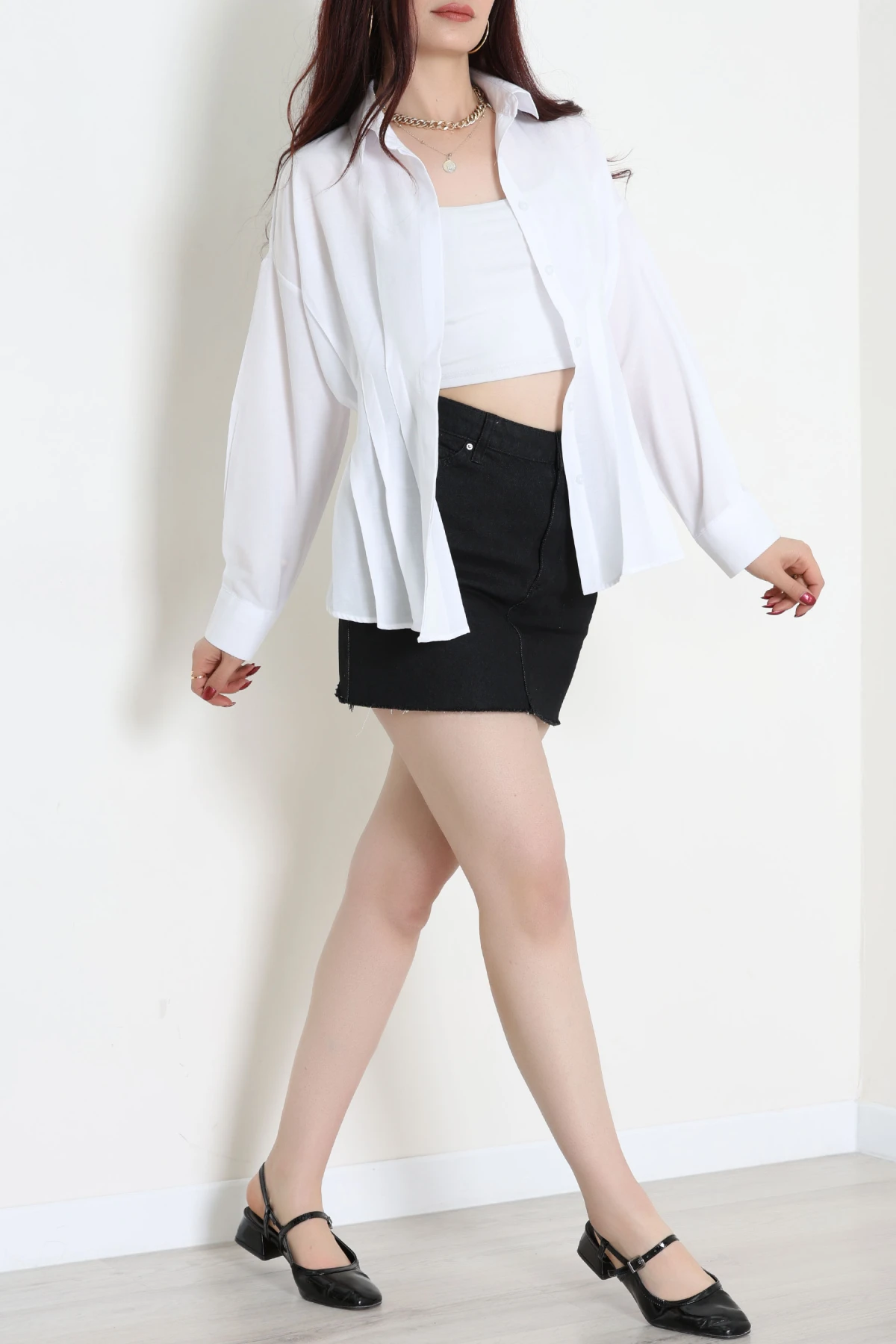 Bel Pensli Gömlek  Beyaz - 71142.1402.