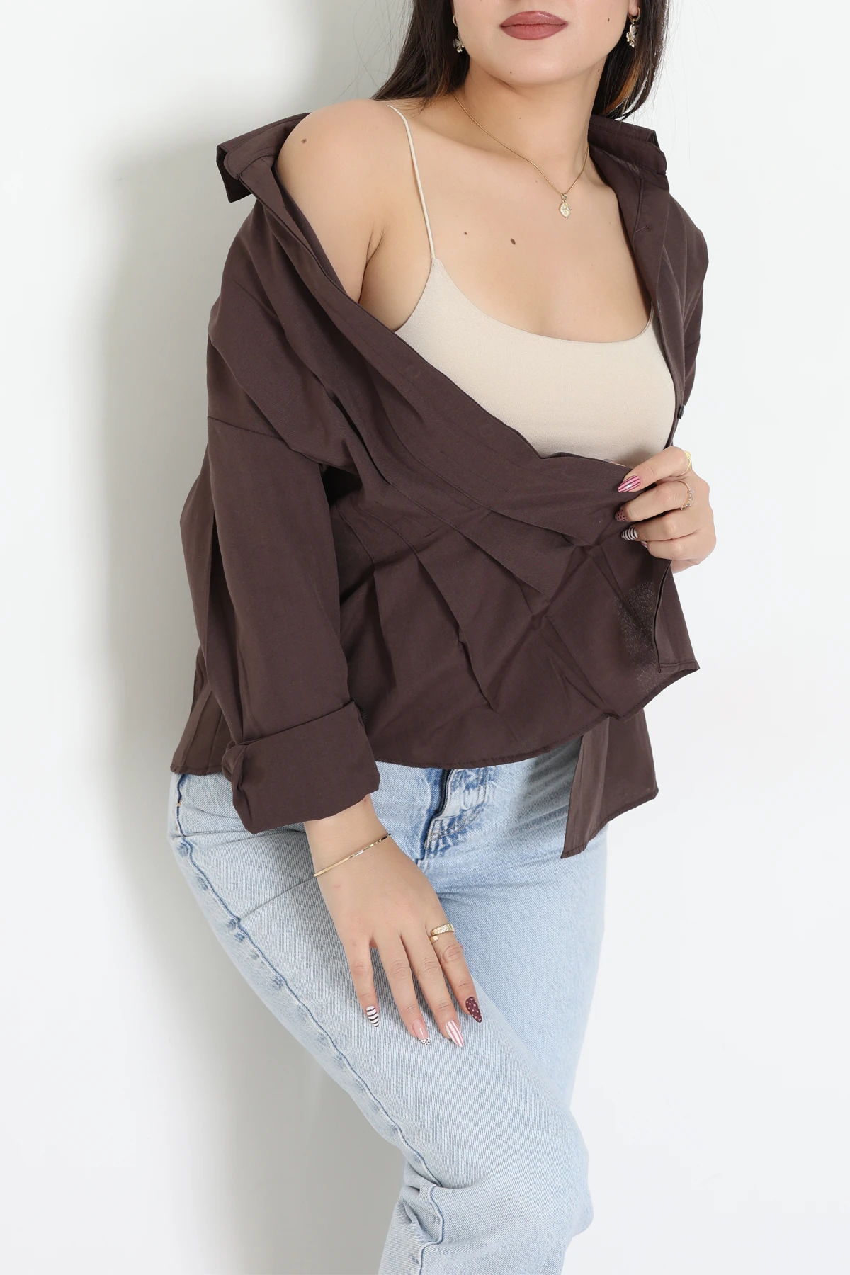 Bel Pensli Gömlek  Kahve - 71142.1402.