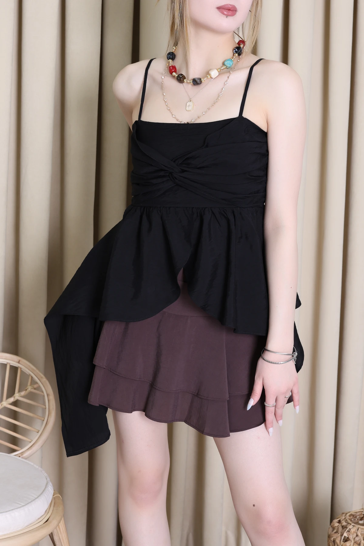 Askılı Bluz Siyah - 71317.2002.